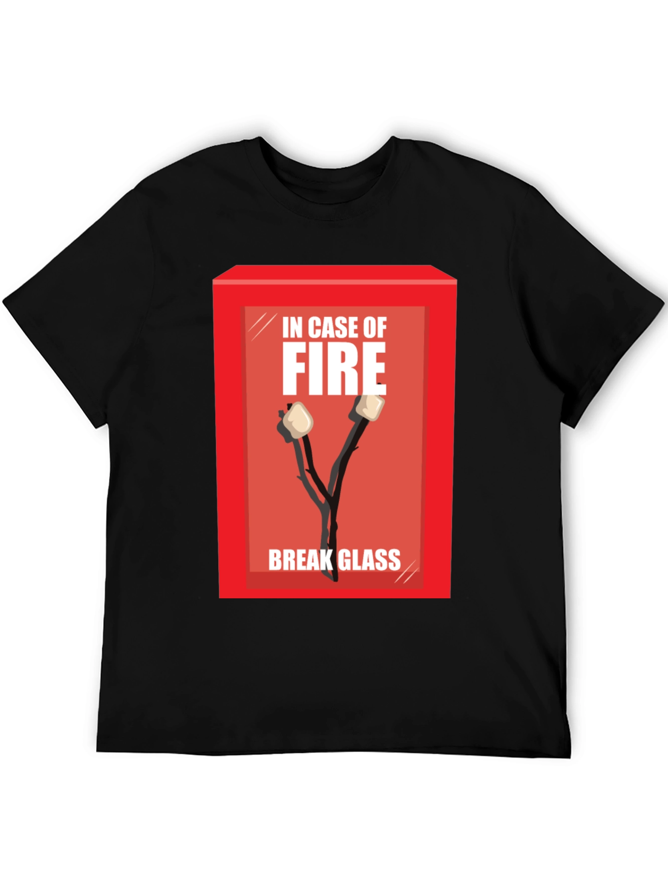 Black In Case of Fire Marshmallow T-Shirt view 5