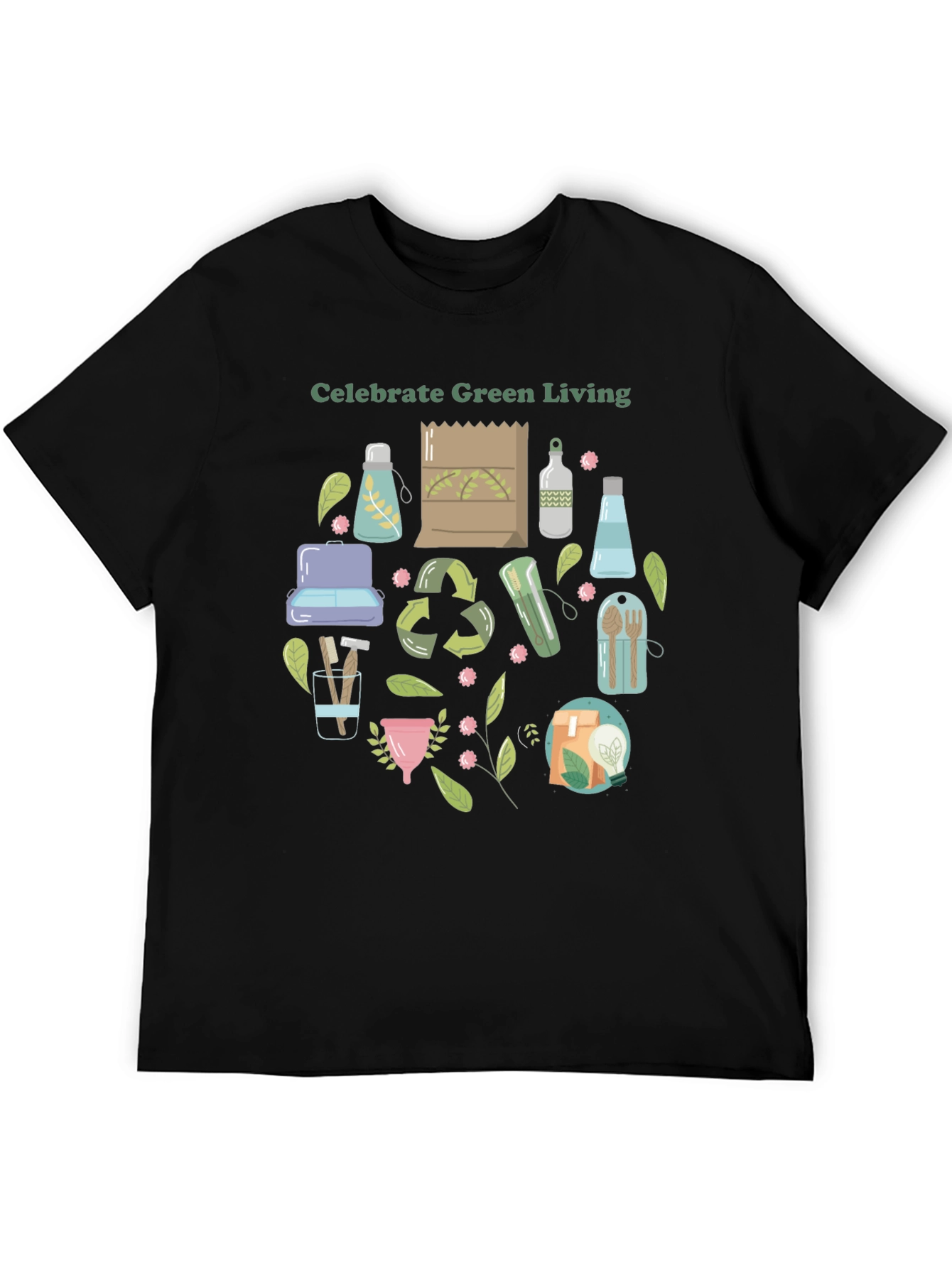 Black Eco-Friendly Living T-Shirt view 5