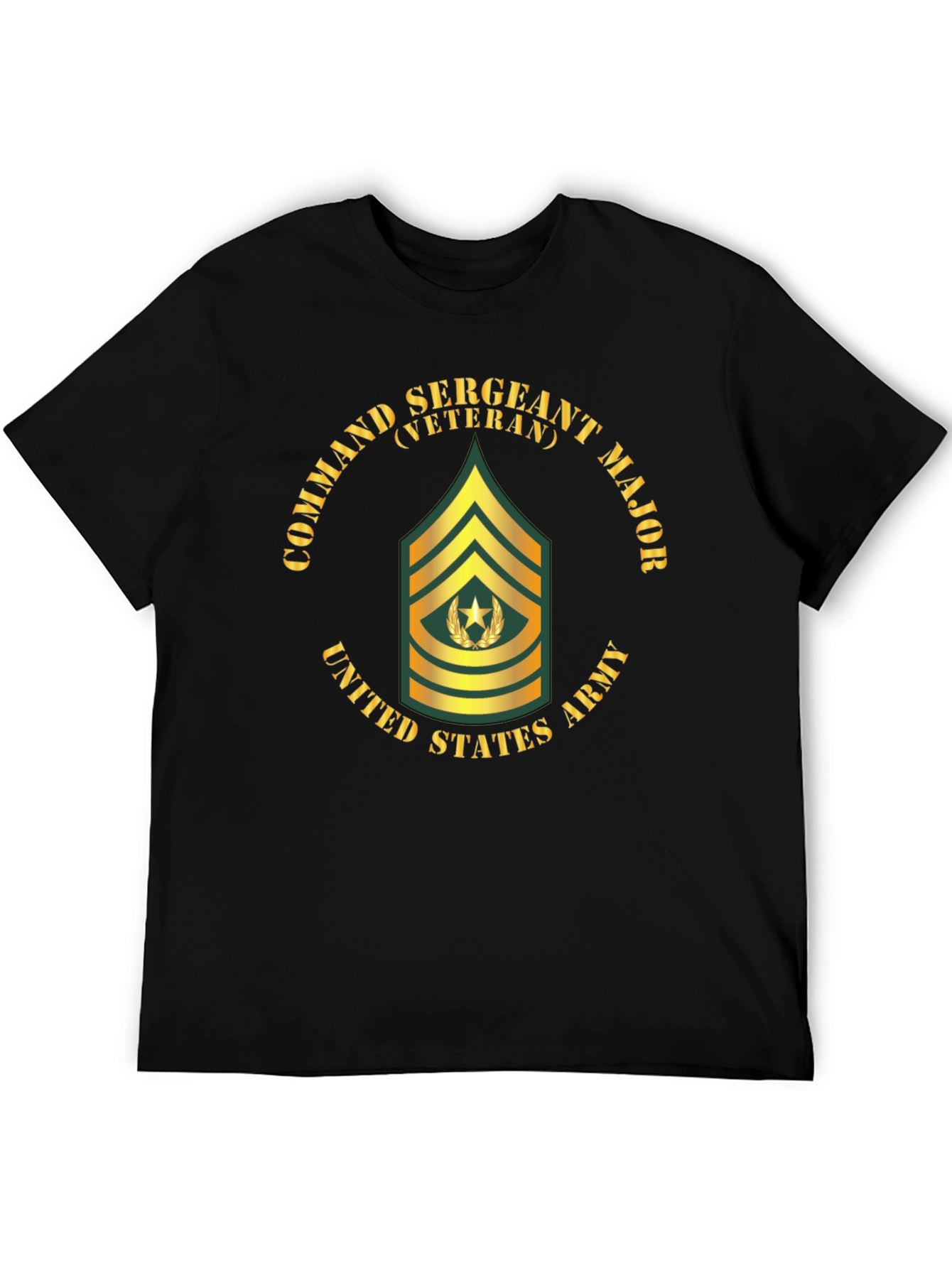 Black Veteran Command Sergeant Major T-Shirt view 5