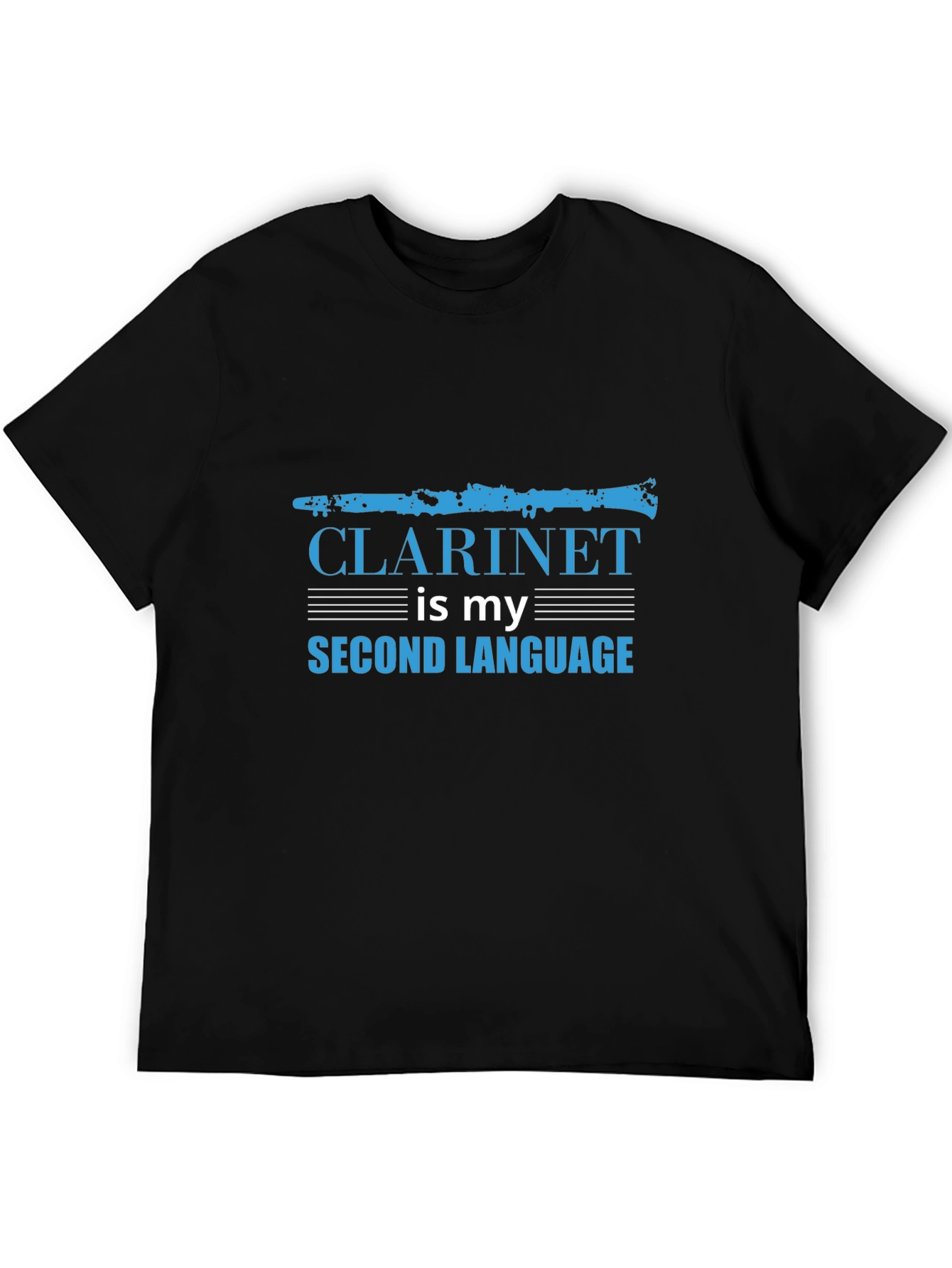 Black Clarinet is My Second Language Black T-Shirt view 5