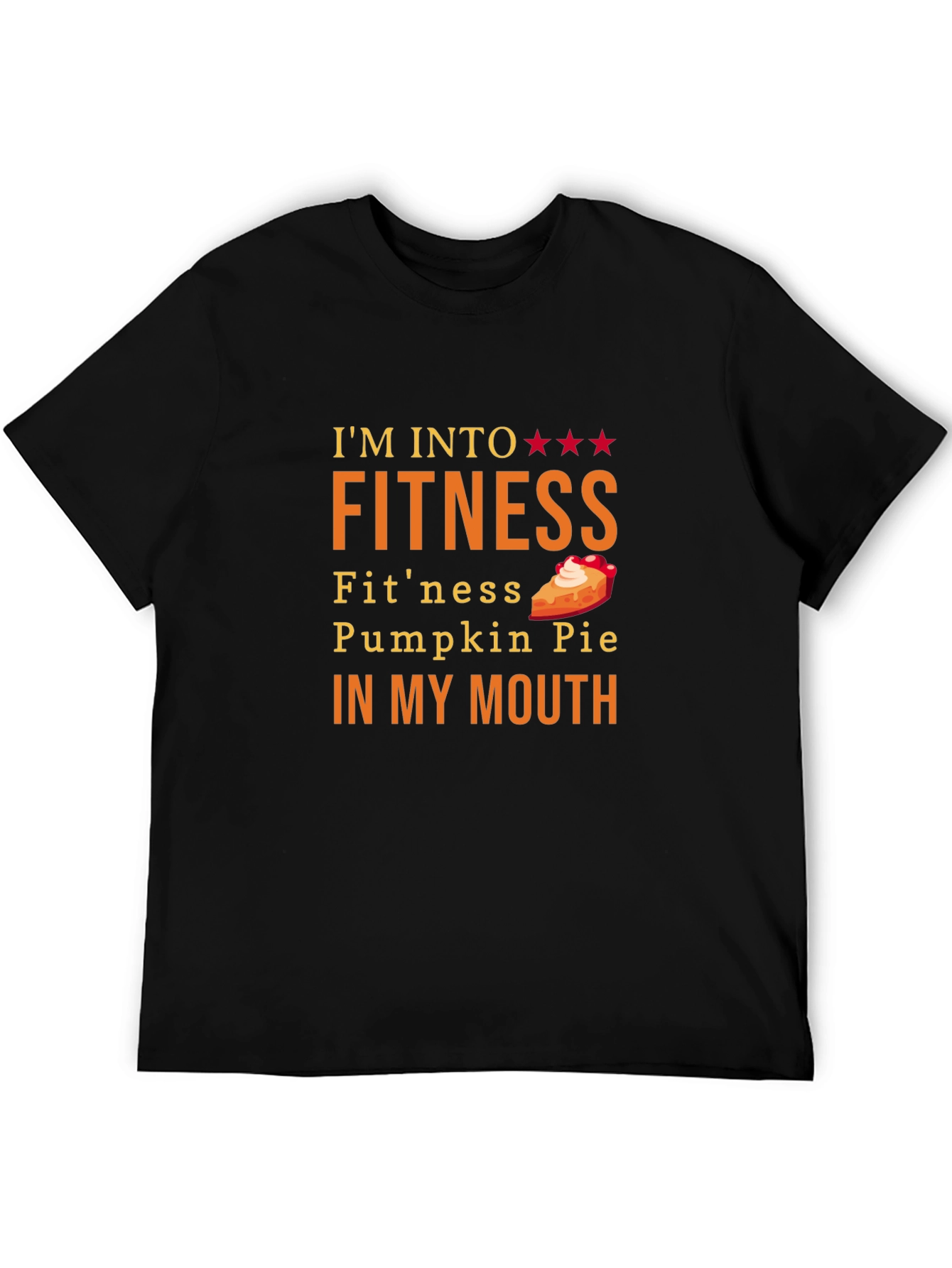Black Funny Pumpkin Pie Fitness T-Shirt view 5
