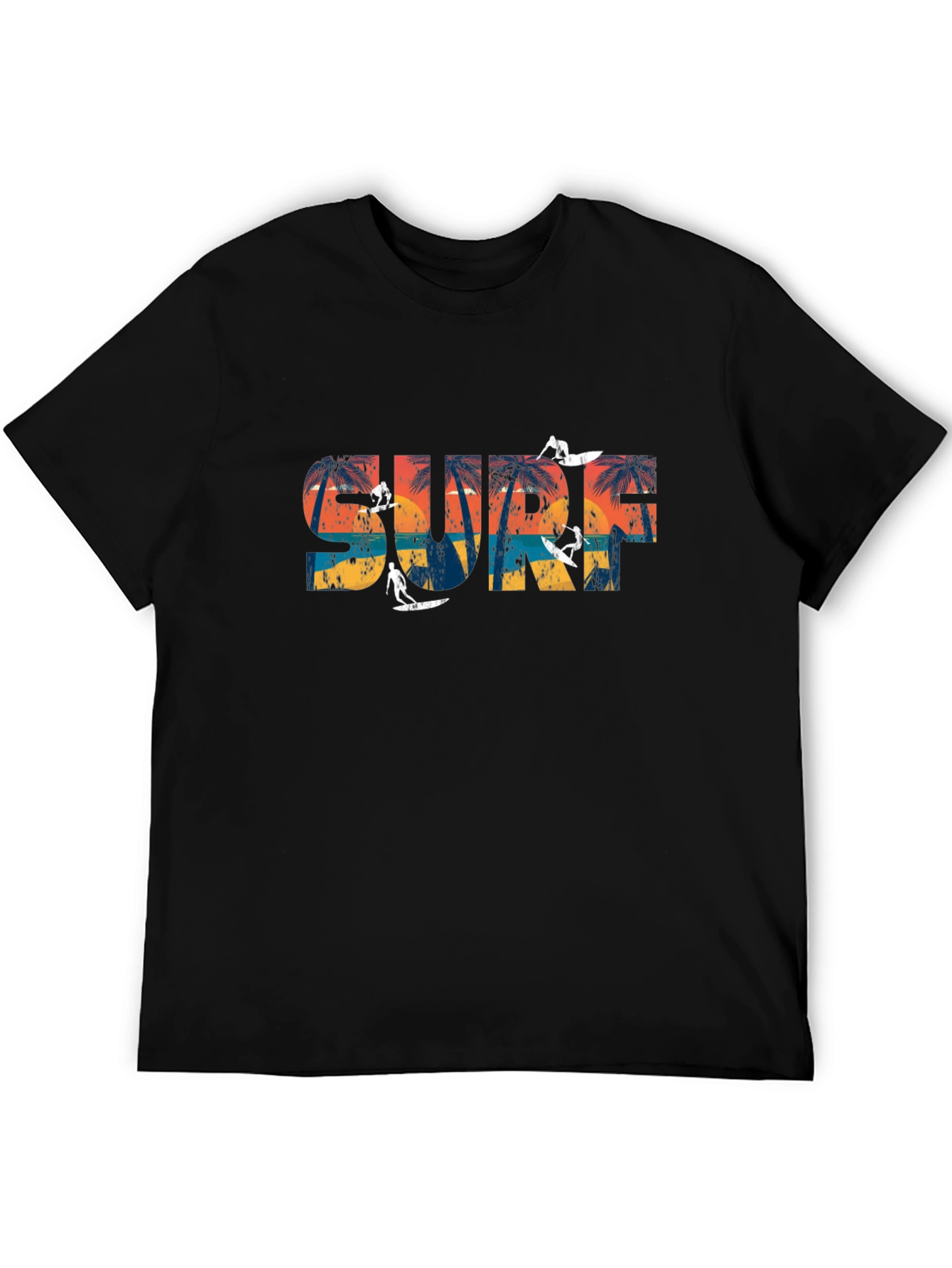 Black Surf T-Shirt - Black Tropical Vibe Tee view 5