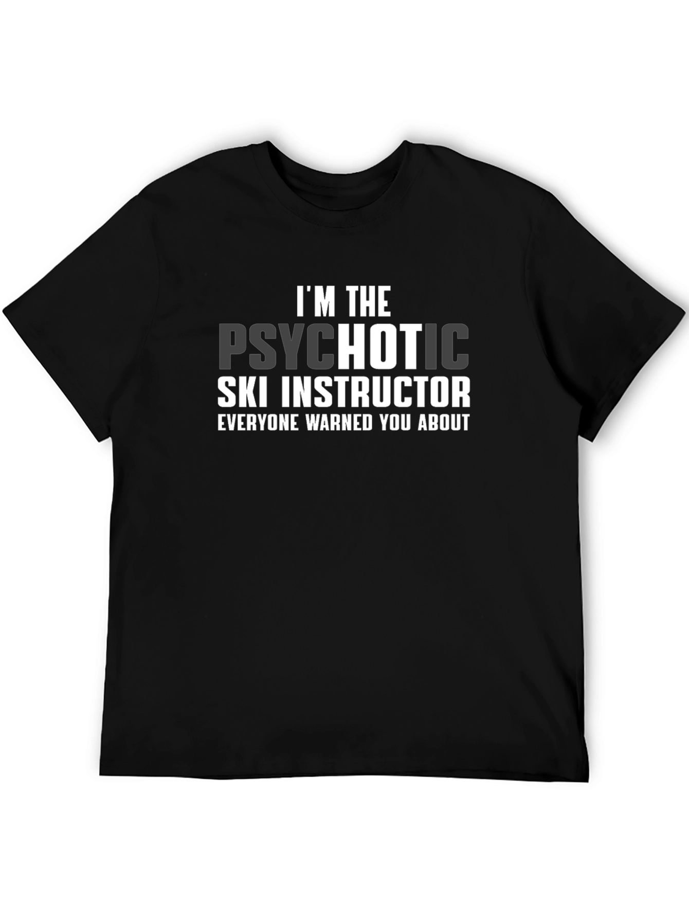 Black Psychotic Ski Instructor Graphic T-Shirt - Black view 5