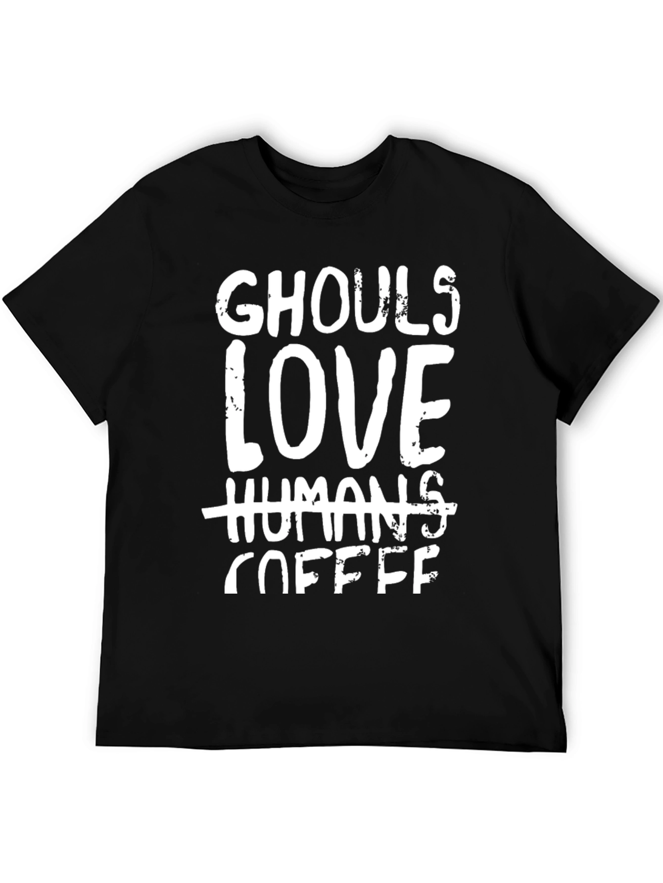 Black Ghouls Love Coffee T-Shirt - Funny Halloween Tee view 5
