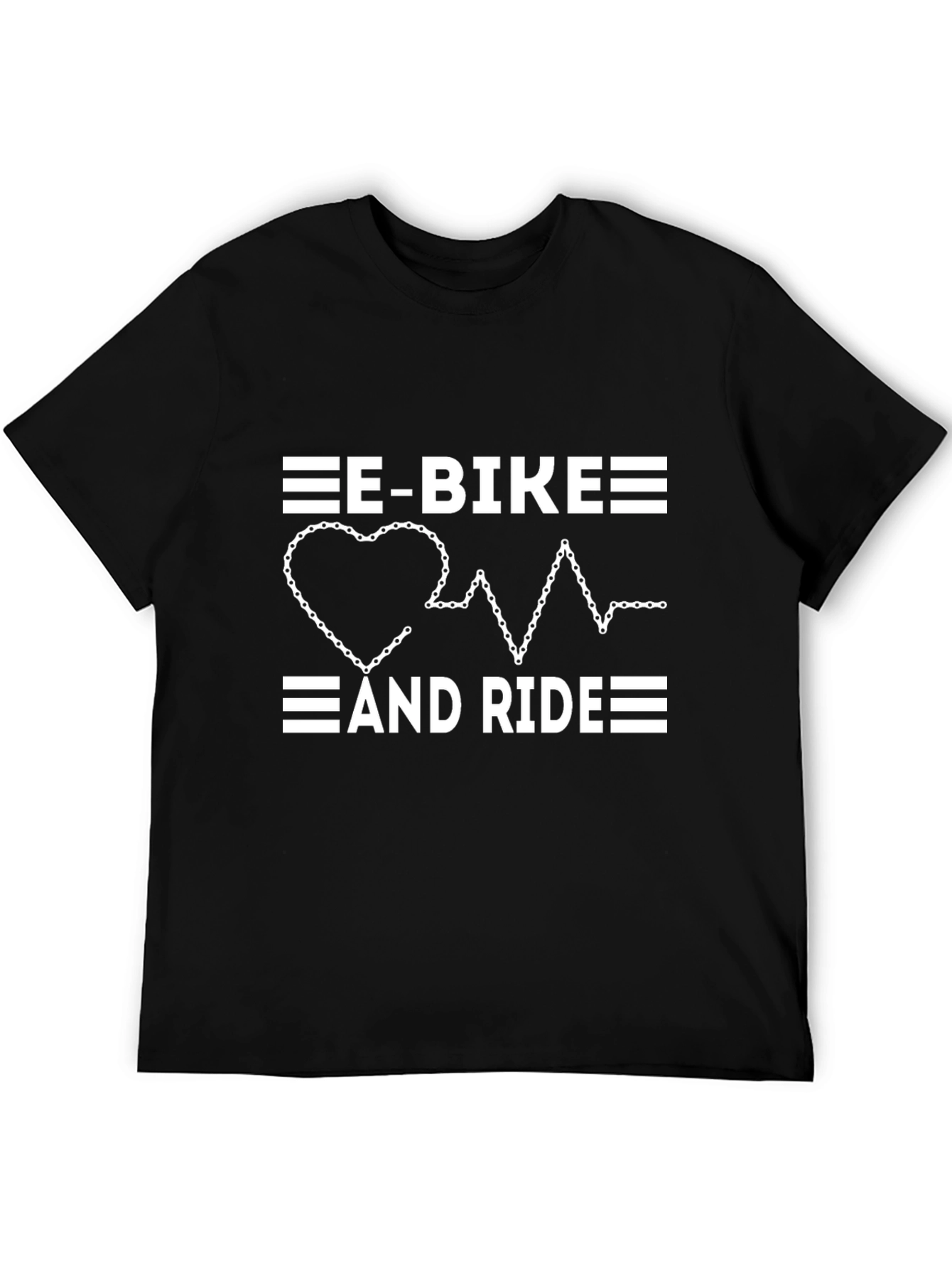 Black E-Bike and Ride Graphic T-Shirt - Black view 5