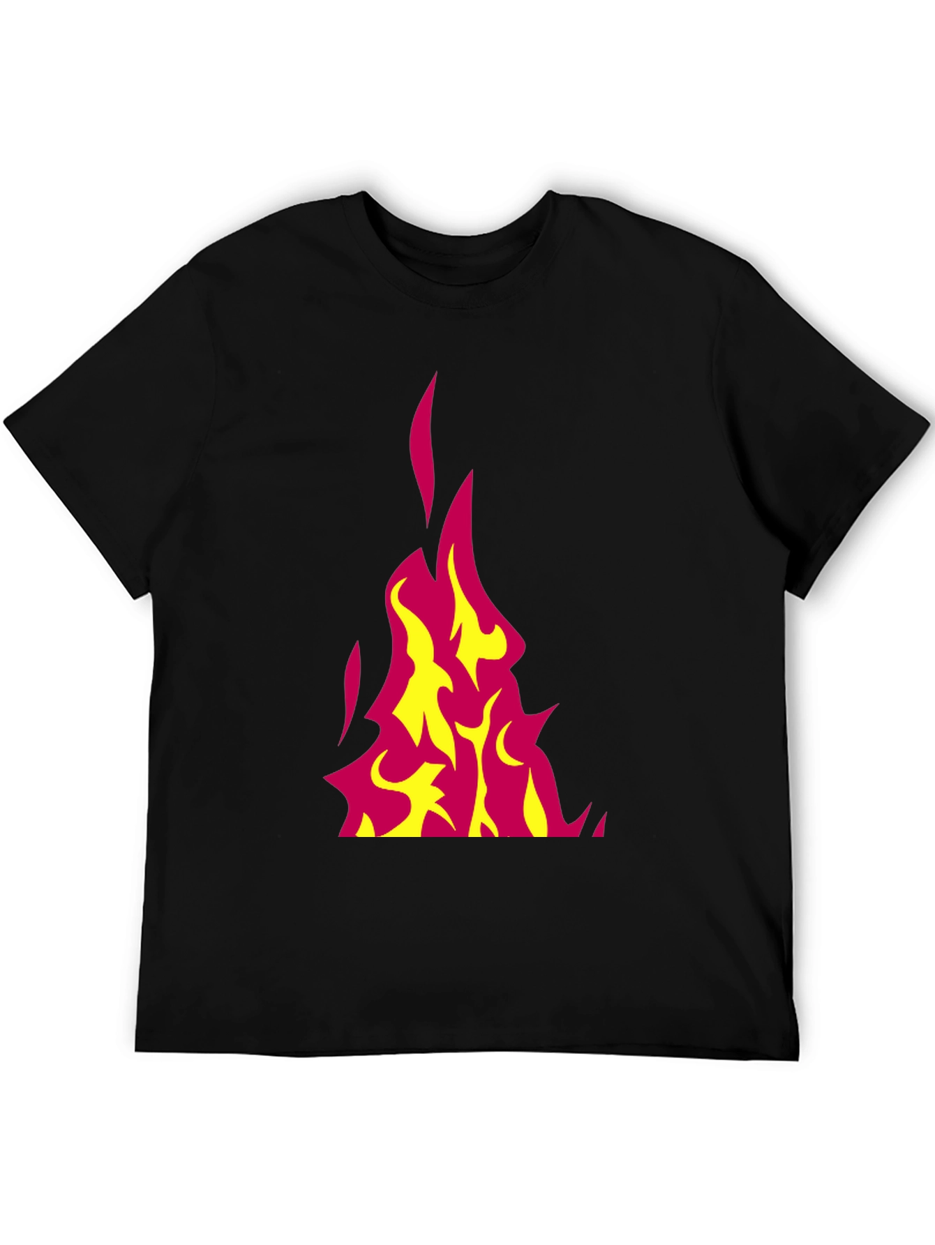 Black Flaming Hot Graphic Tee - Black Cotton T-Shirt view 5