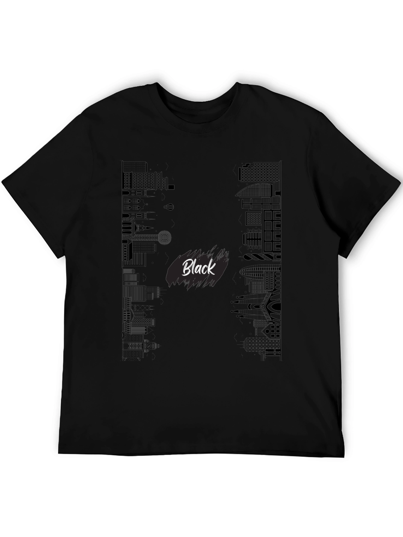 Black Black Cityscape Graphic Tee view 5