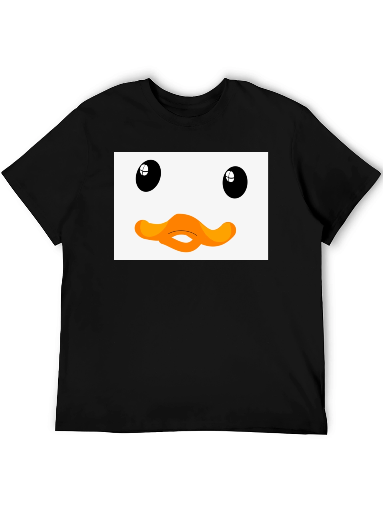 Black Duck Face Graphic Black Tee - Funny Cartoon Style view 5