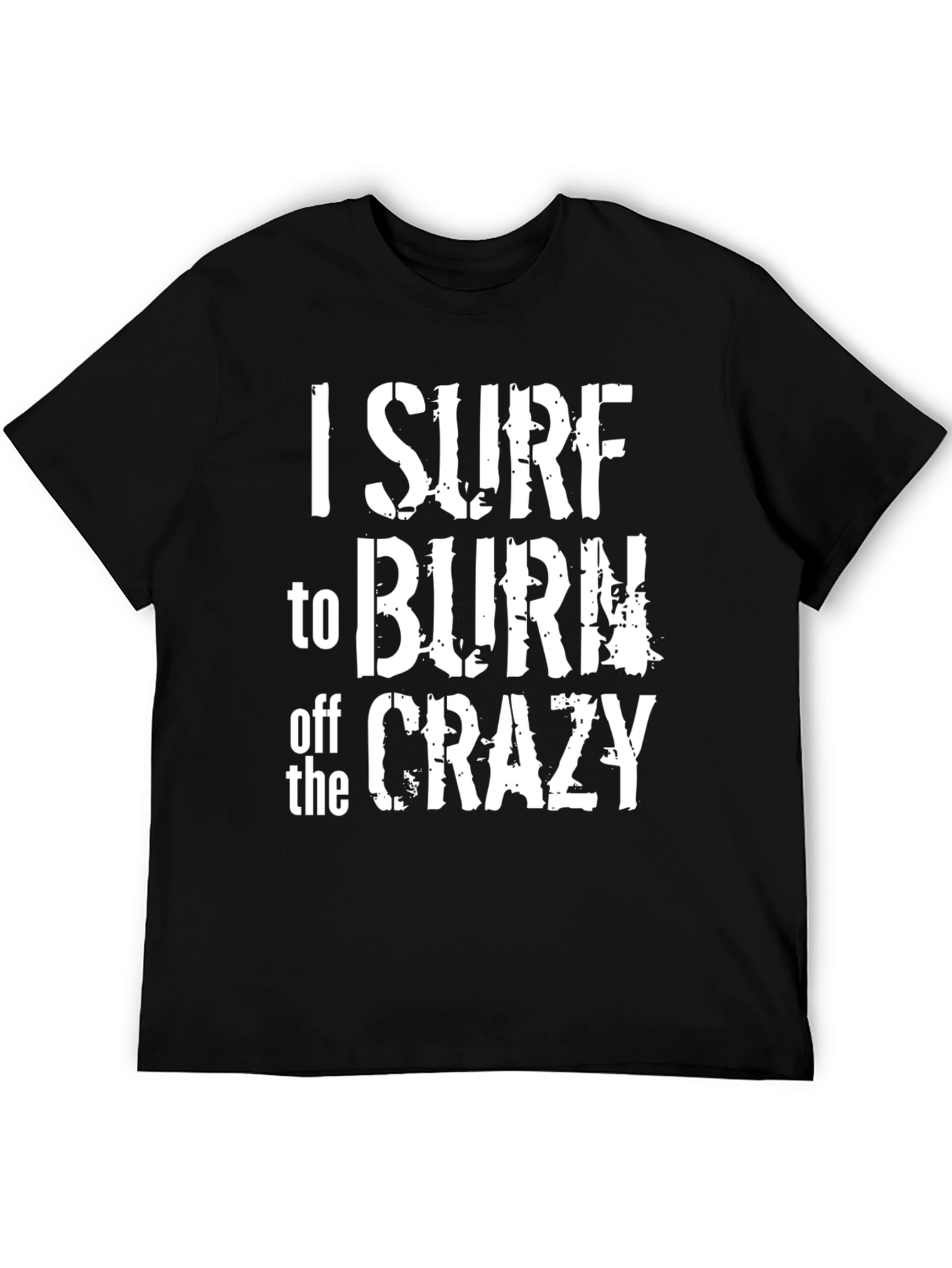 Black I Surf to Burn Off the Crazy Graphic Tee - Black view 5