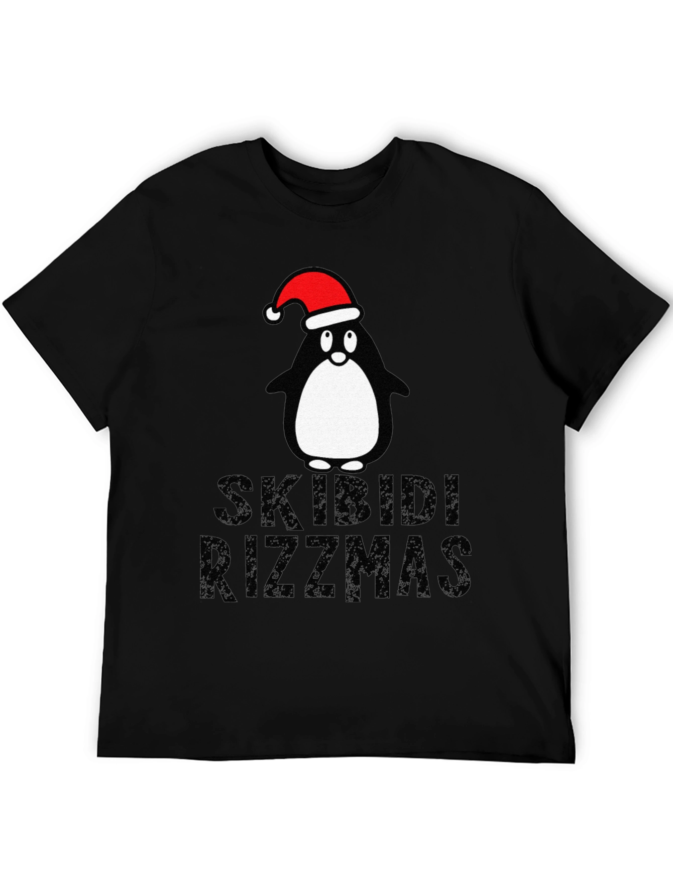 Black Skibidi Rizzmas Christmas Penguin T-Shirt view 5