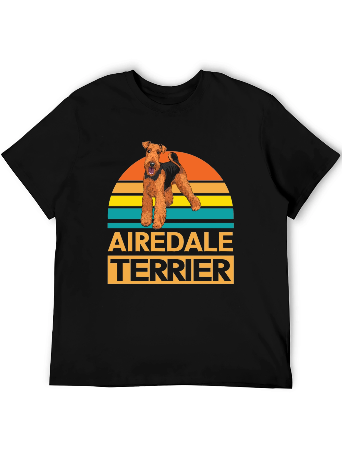 Black Airedale Terrier Dog Graphic T-Shirt view 5
