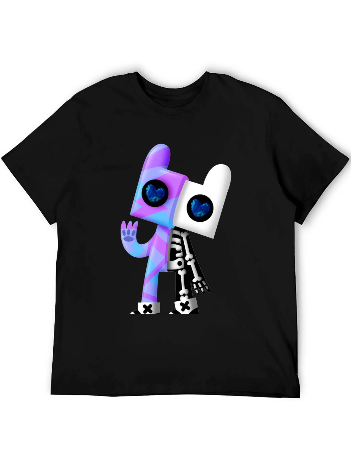 Black Cartoon Character Graphic Black T-Shirt view 5