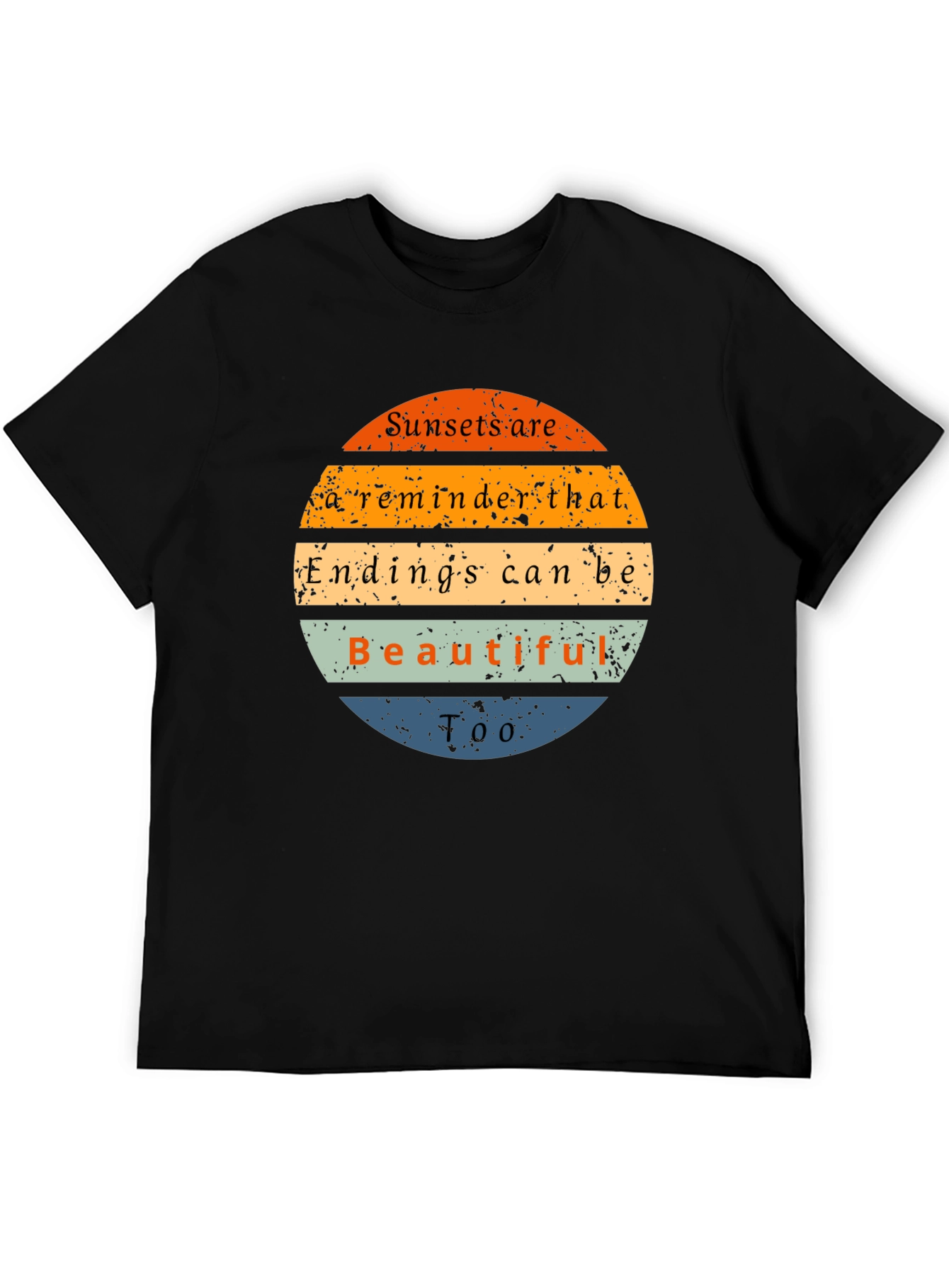 Black Sunset Reminder Graphic Tee - Endings Can Be Beautiful view 5