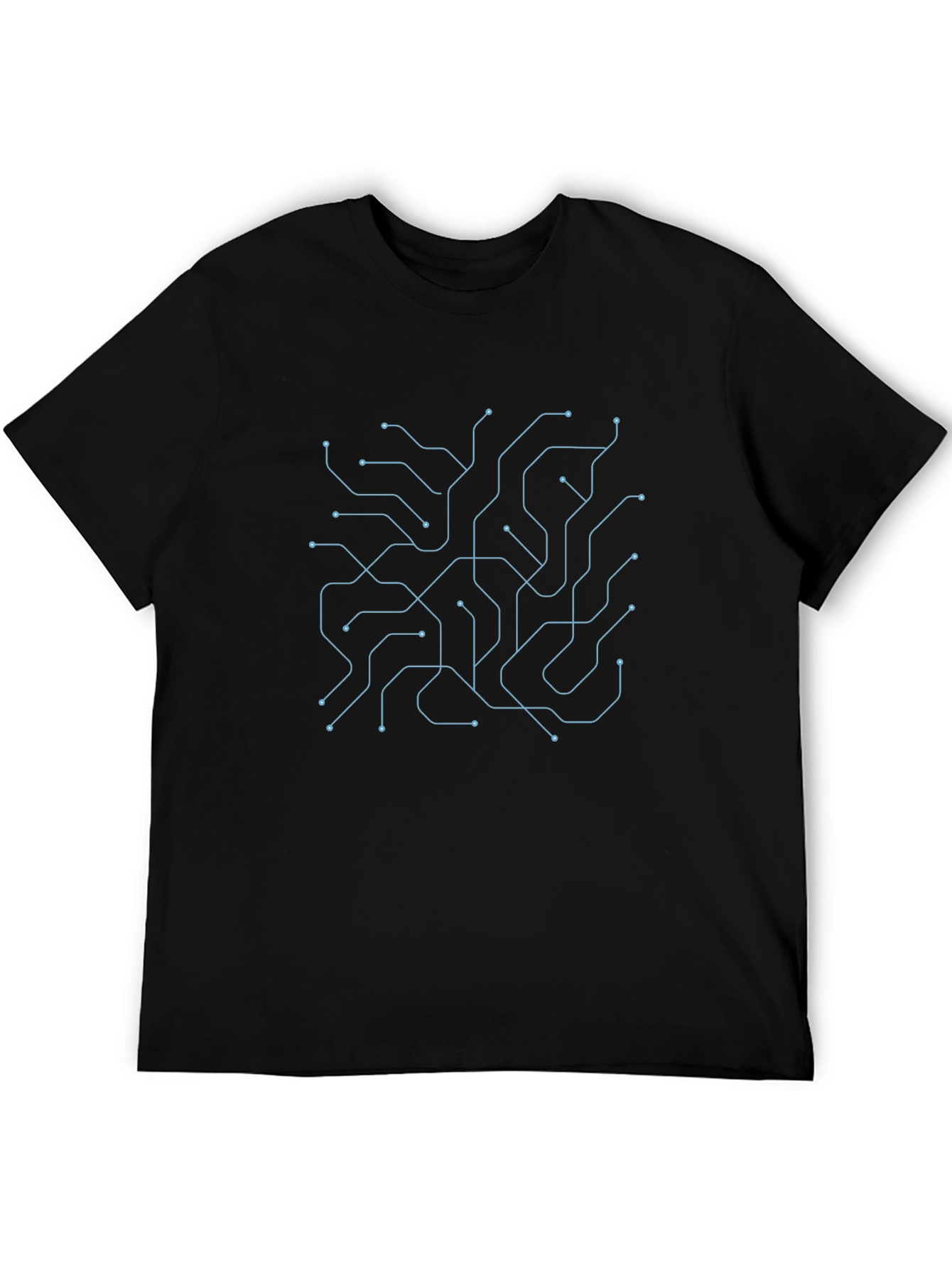Black Circuit Board Graphic Tee - Modern Tech Style view 5