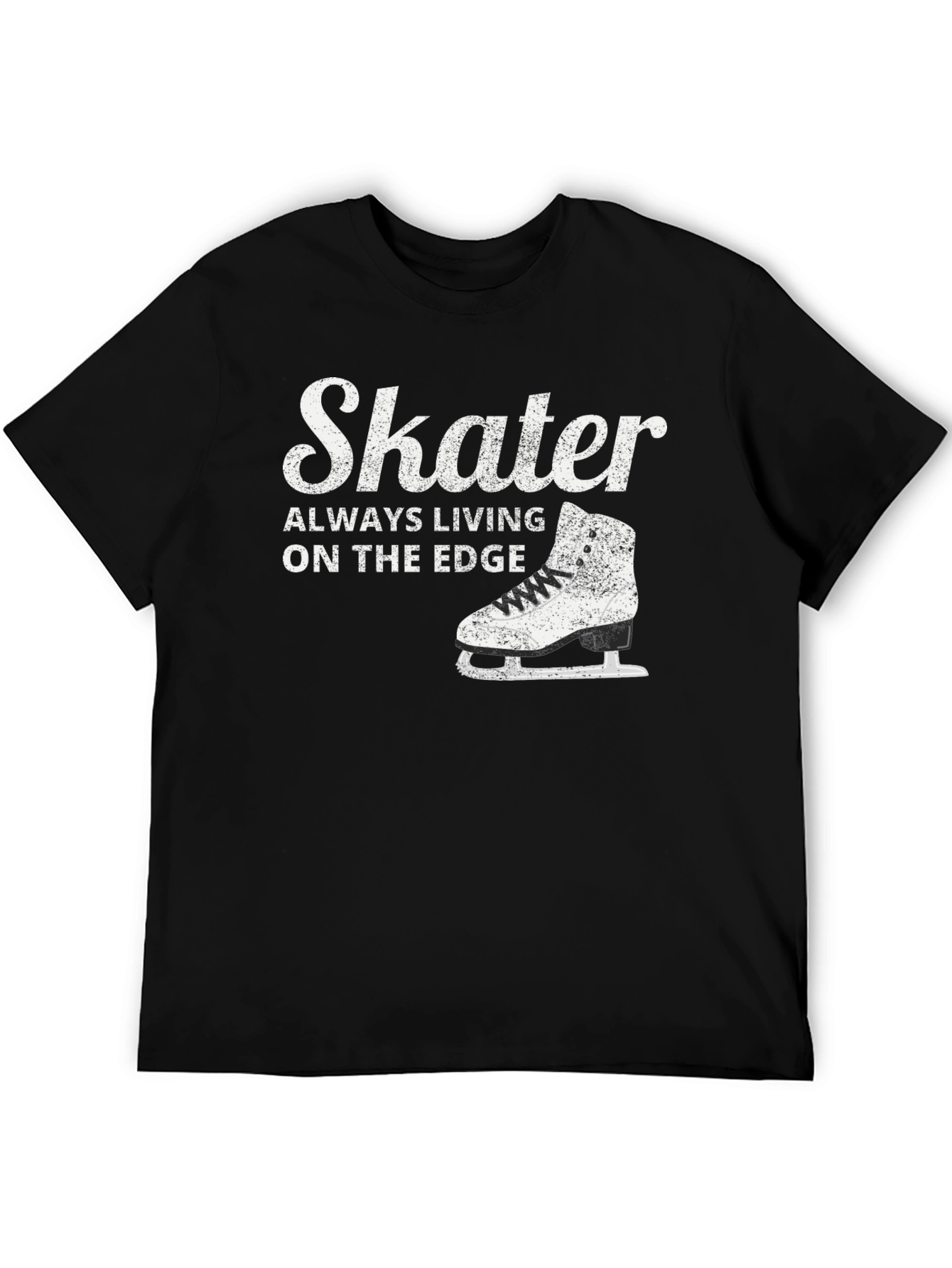 Black Skater Always Living on The Edge Black T-Shirt view 5