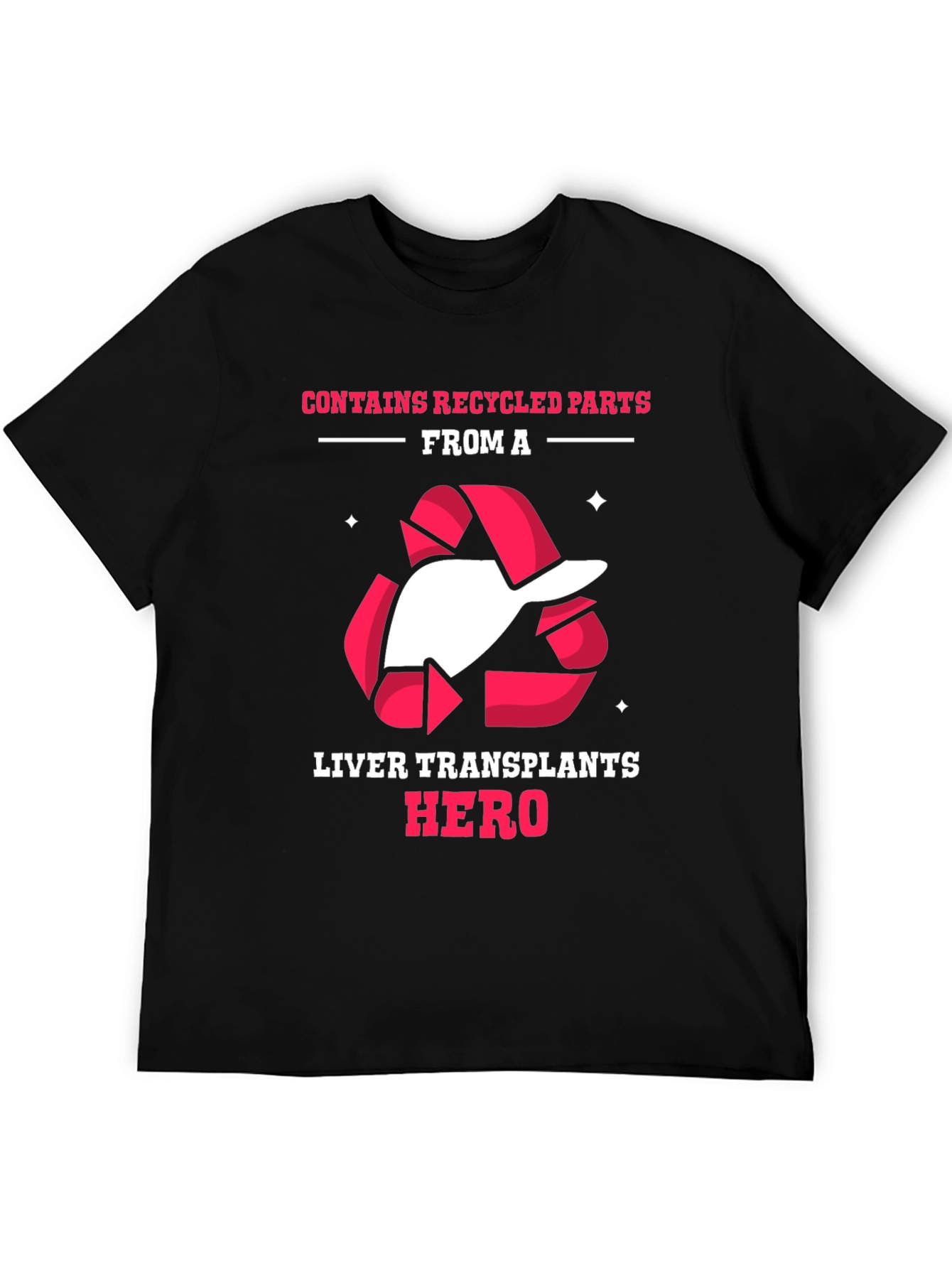 Black Liver Transplant Hero Recycled Parts T-Shirt view 5
