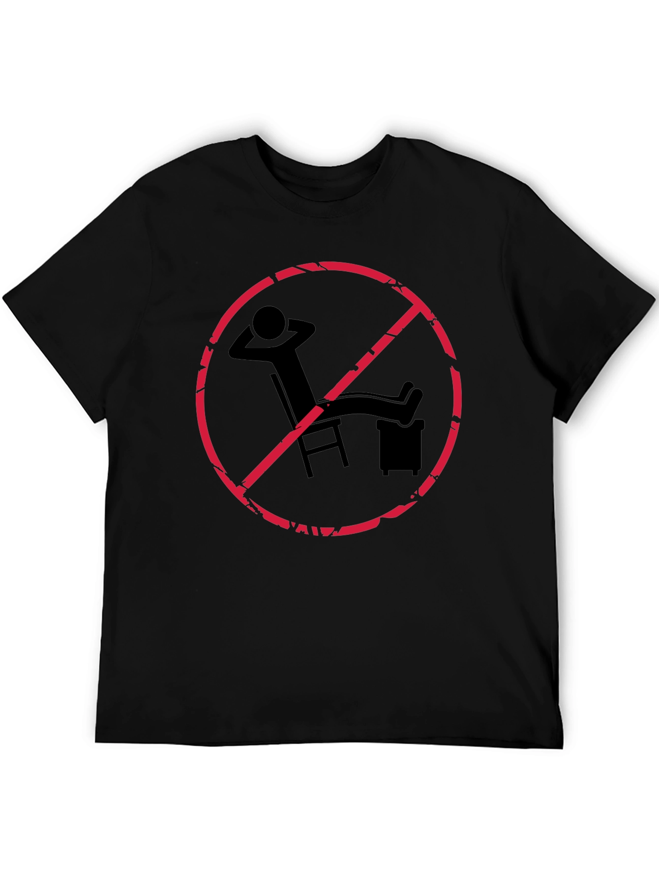 Black No Relaxing Funny Graphic T-Shirt view 5