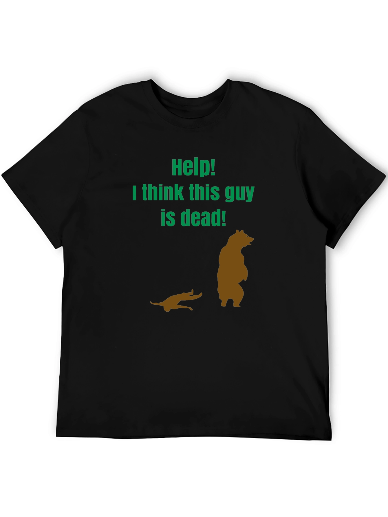 Black Humorous 'Help! This Guy is Dead' Graphic Tee view 5