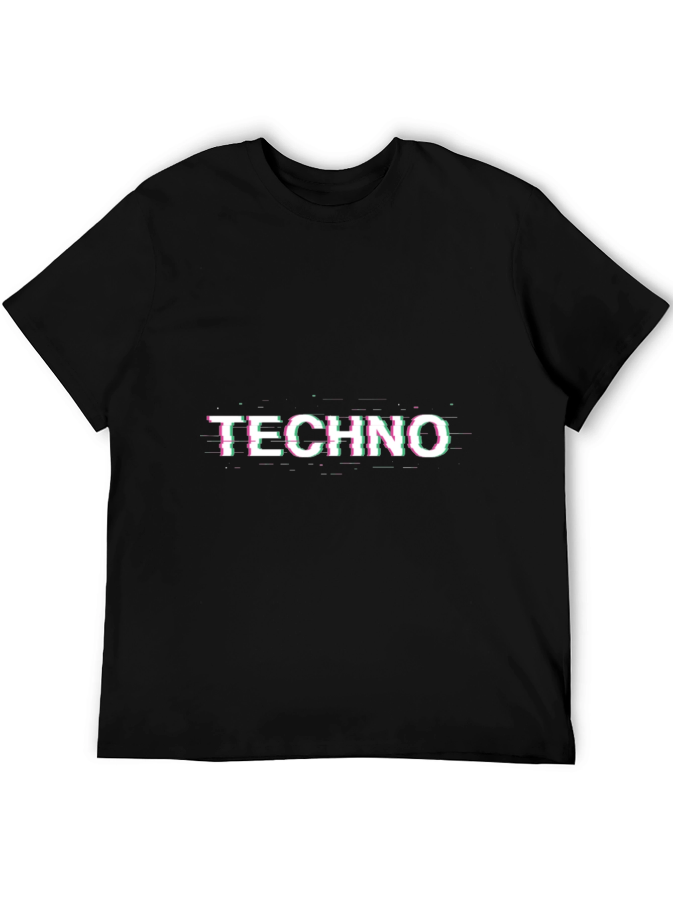 Black Techno Glitch T-Shirt - Unique Rave Style view 5
