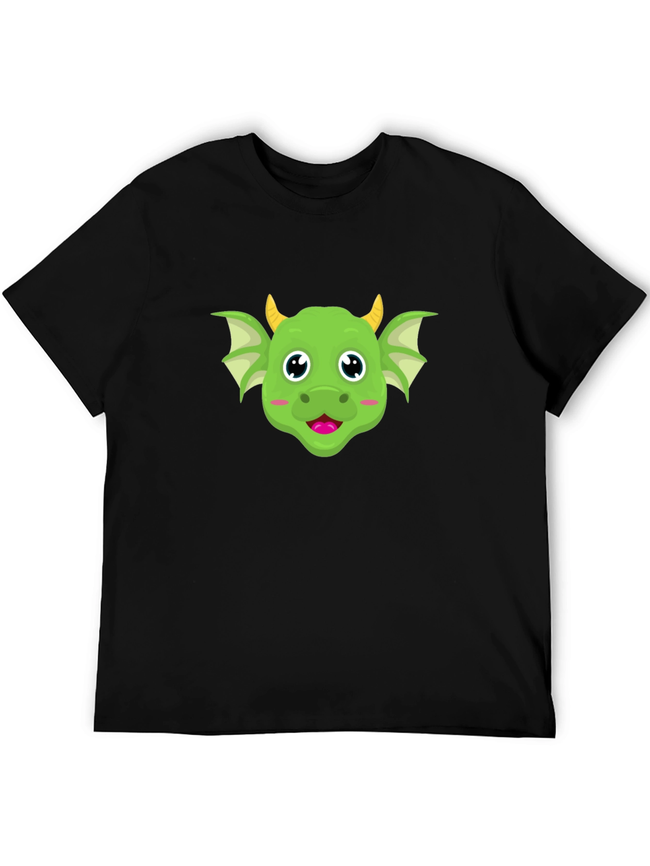 Black Cute Dragon Cartoon Graphic Tee view 5