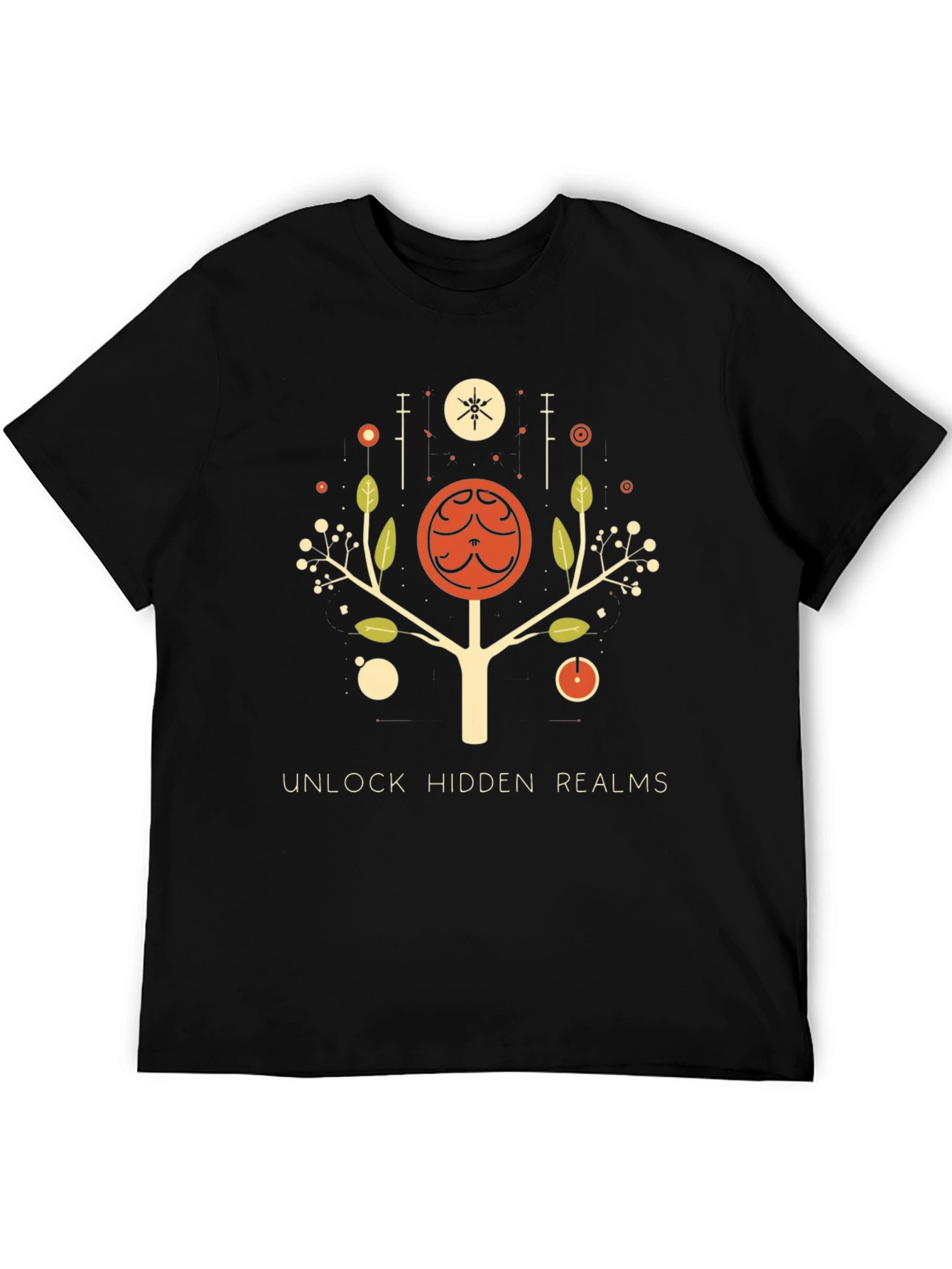 Black Unlock Hidden Realms Graphic Tee view 5