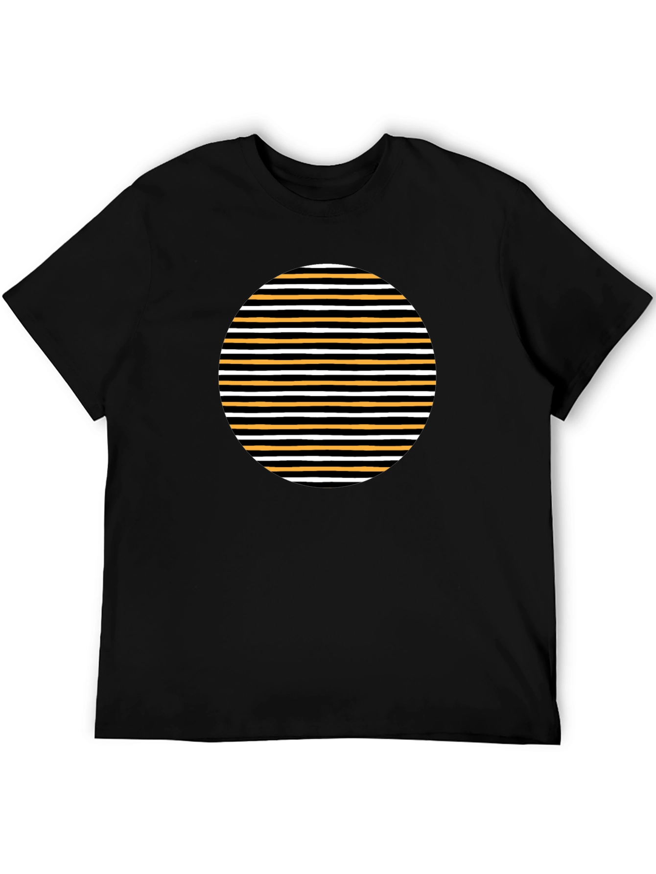 Striped Circle Graphic Tee - Modern Casual - 5