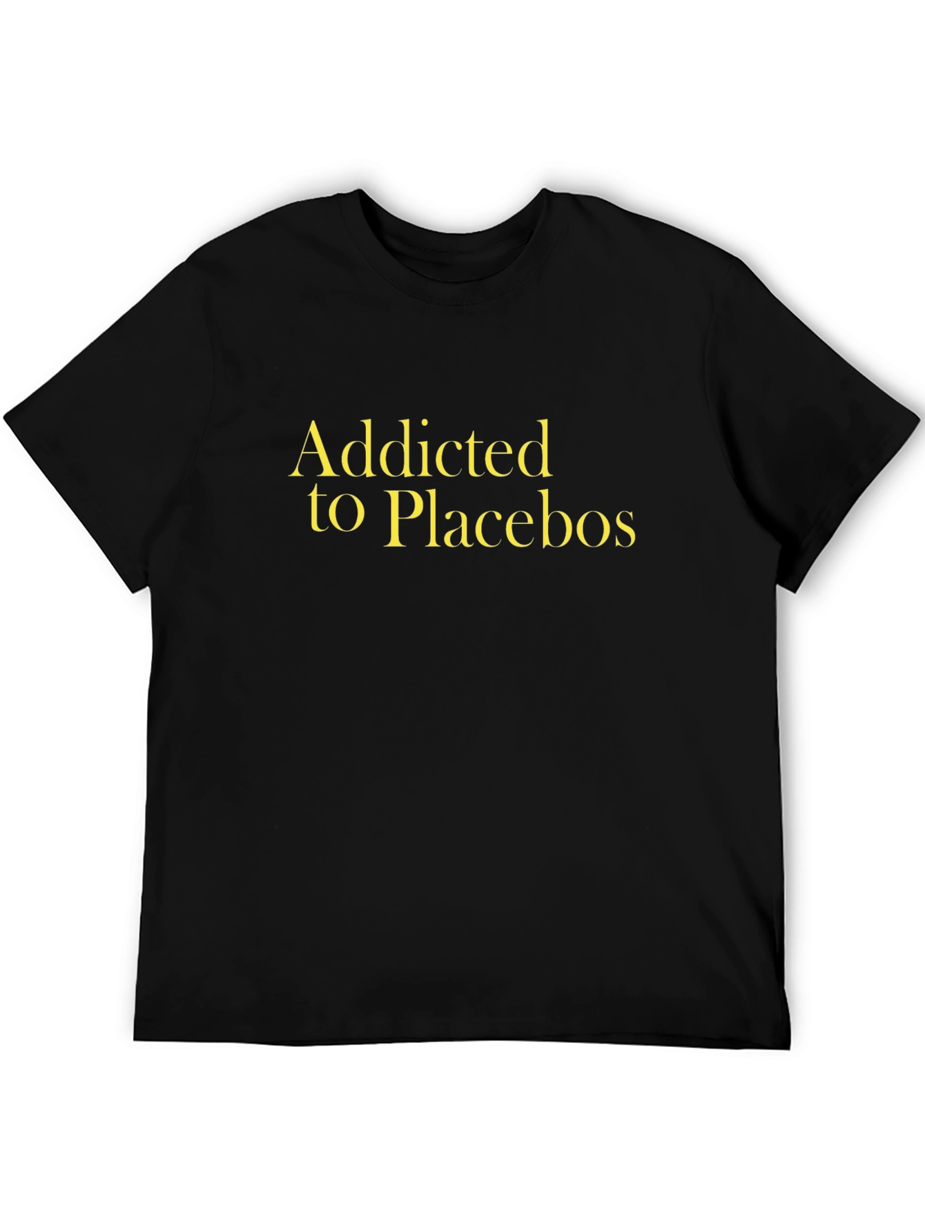 Black Addicted to Placebos Black Graphic Tee view 5