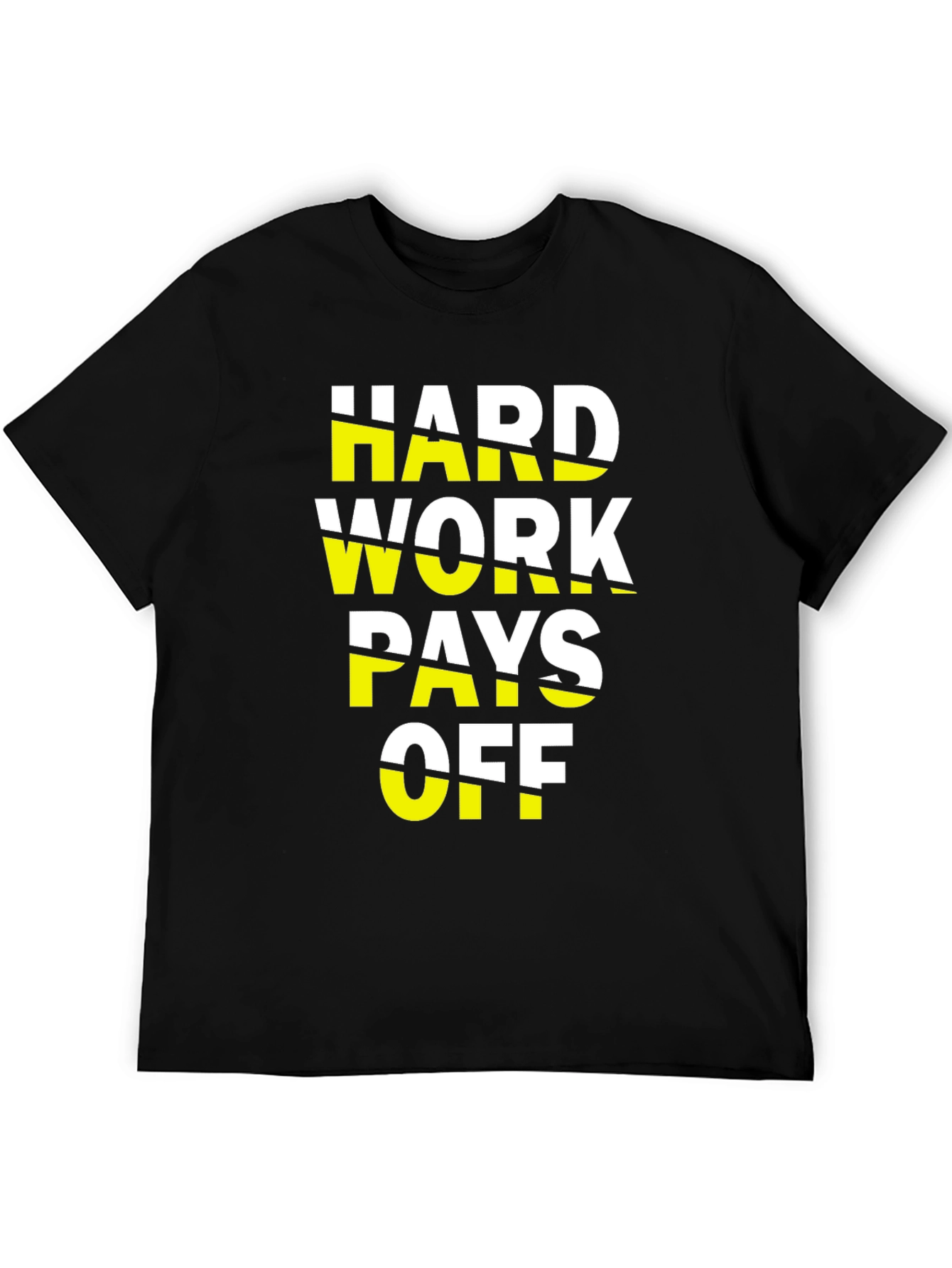Black Hard Work Pays Off Graphic Tee view 5
