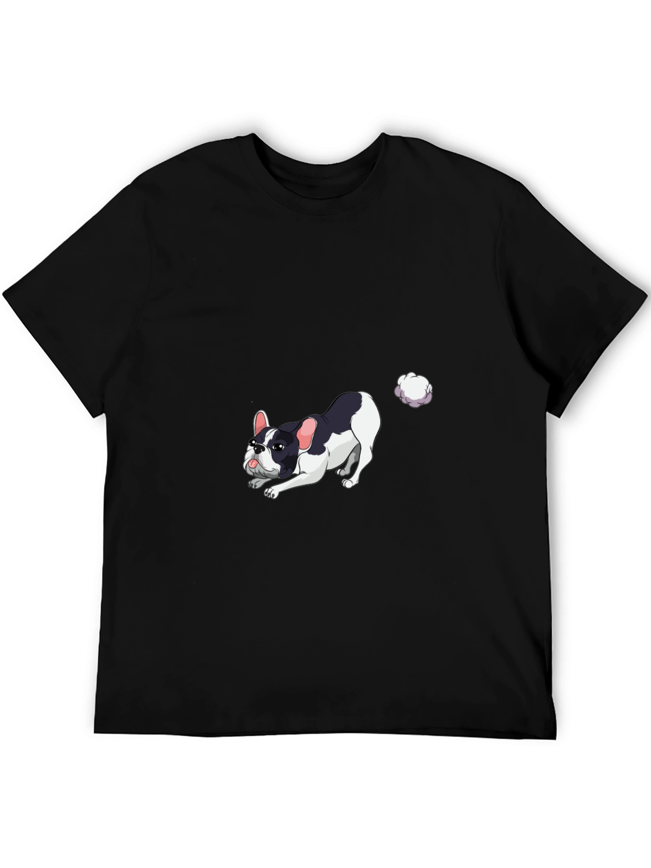Black Dog Fart T-Shirt, Black Cotton Tee view 5