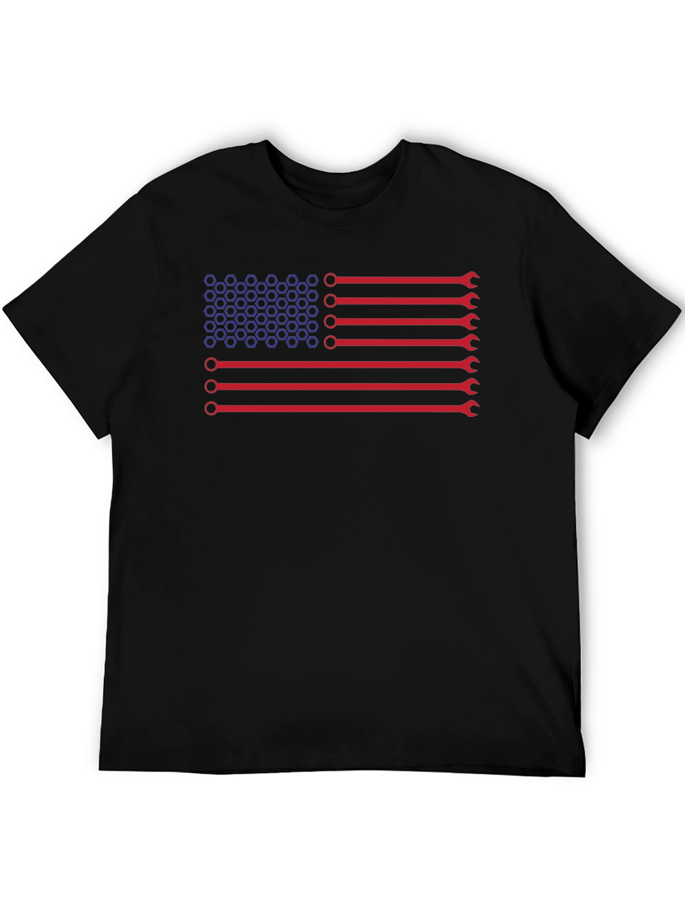 Black Mechanic American Flag T-Shirt view 5