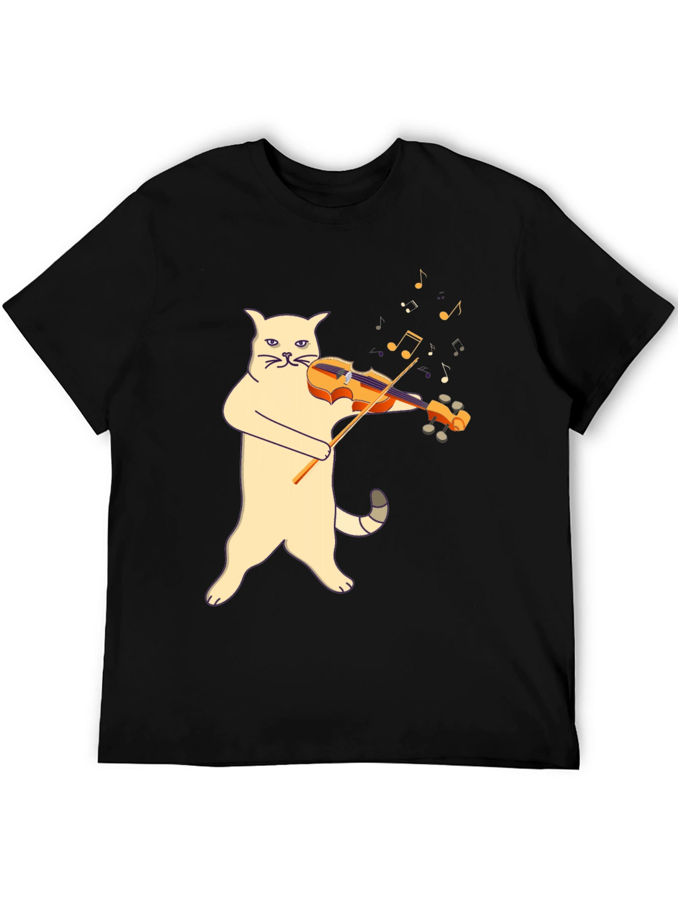 Black Cat Violinist Graphic Tee - Unique Music Lover Shirt view 5