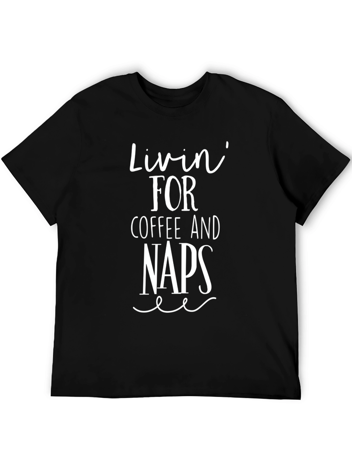 Black Livin' for Coffee and Naps Graphic Tee - Black view 5