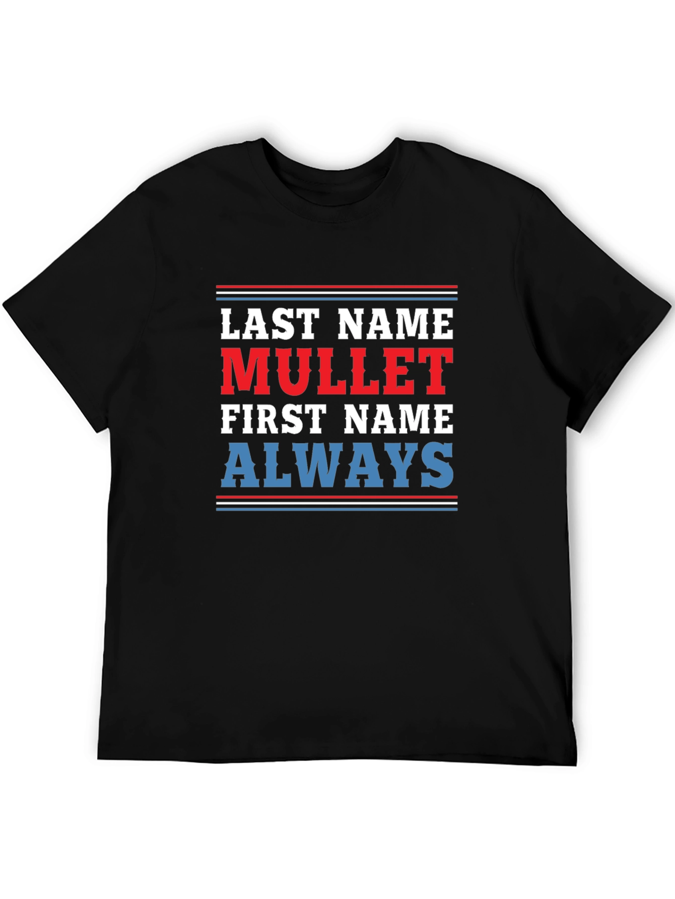 Black Last Name Mullet T-Shirt - Funny Novelty Tee view 5