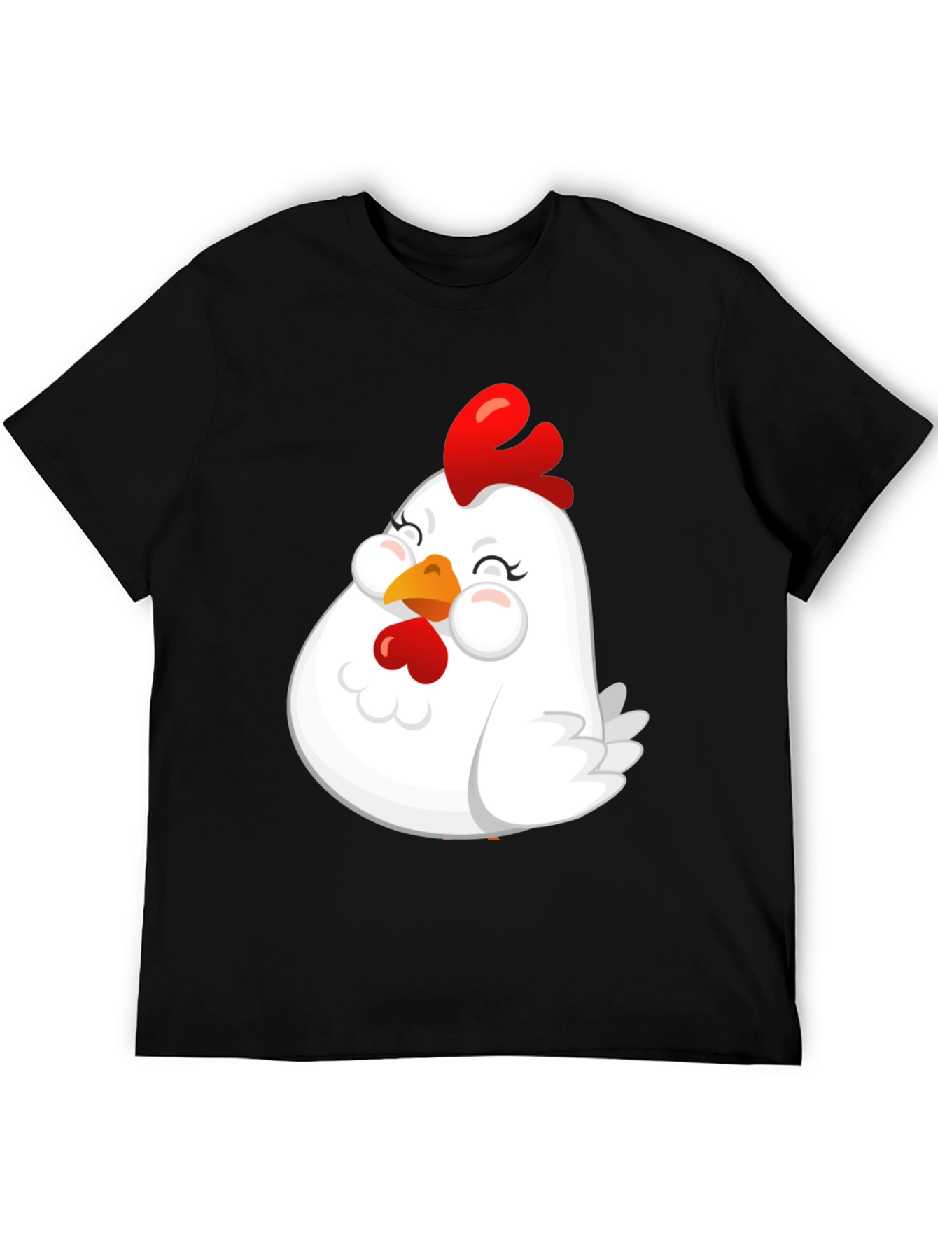 Black Cute Chicken Graphic T-Shirt - Soft Cotton Blend view 5