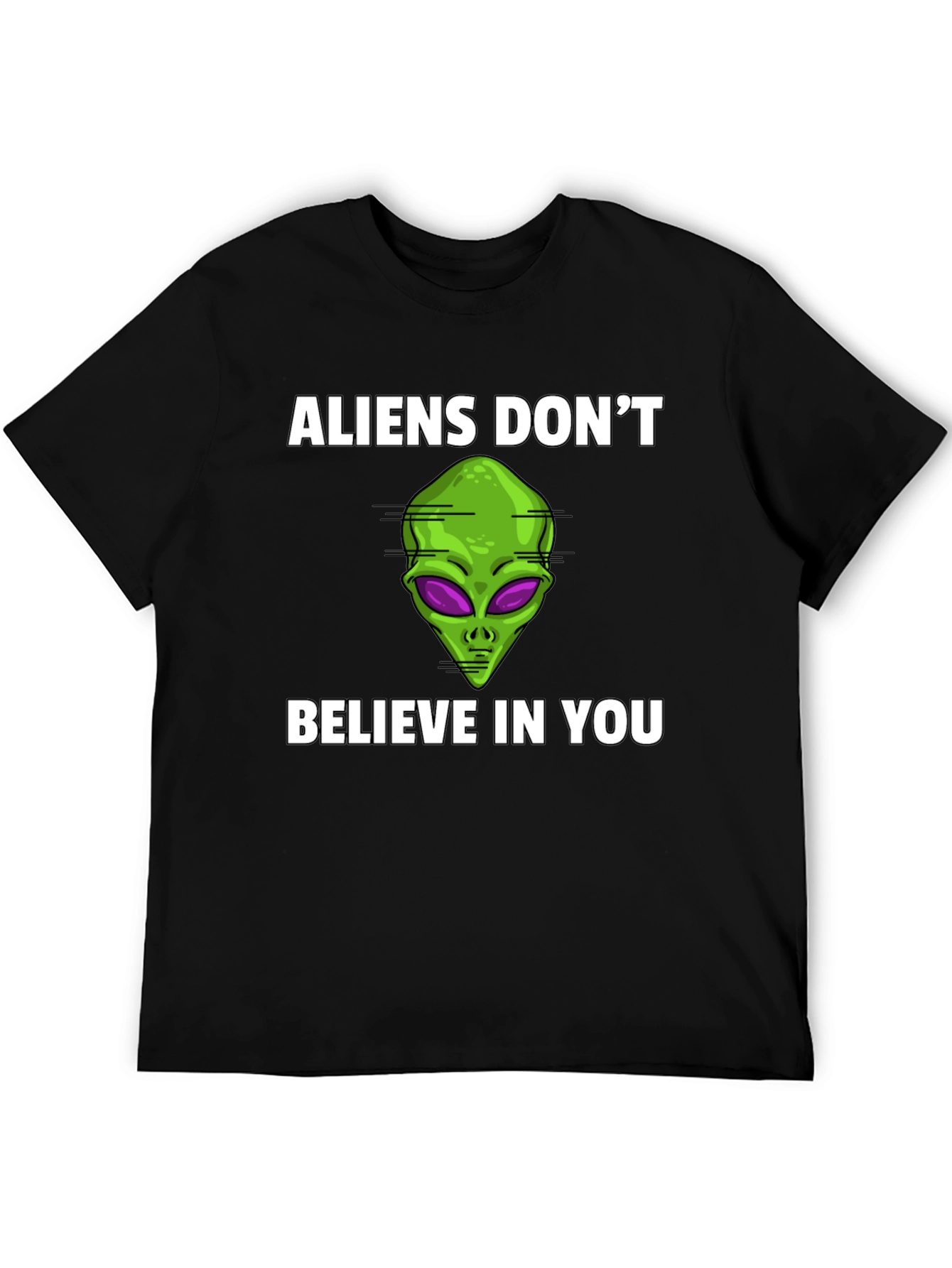 Black Aliens Don't Believe T-Shirt view 5