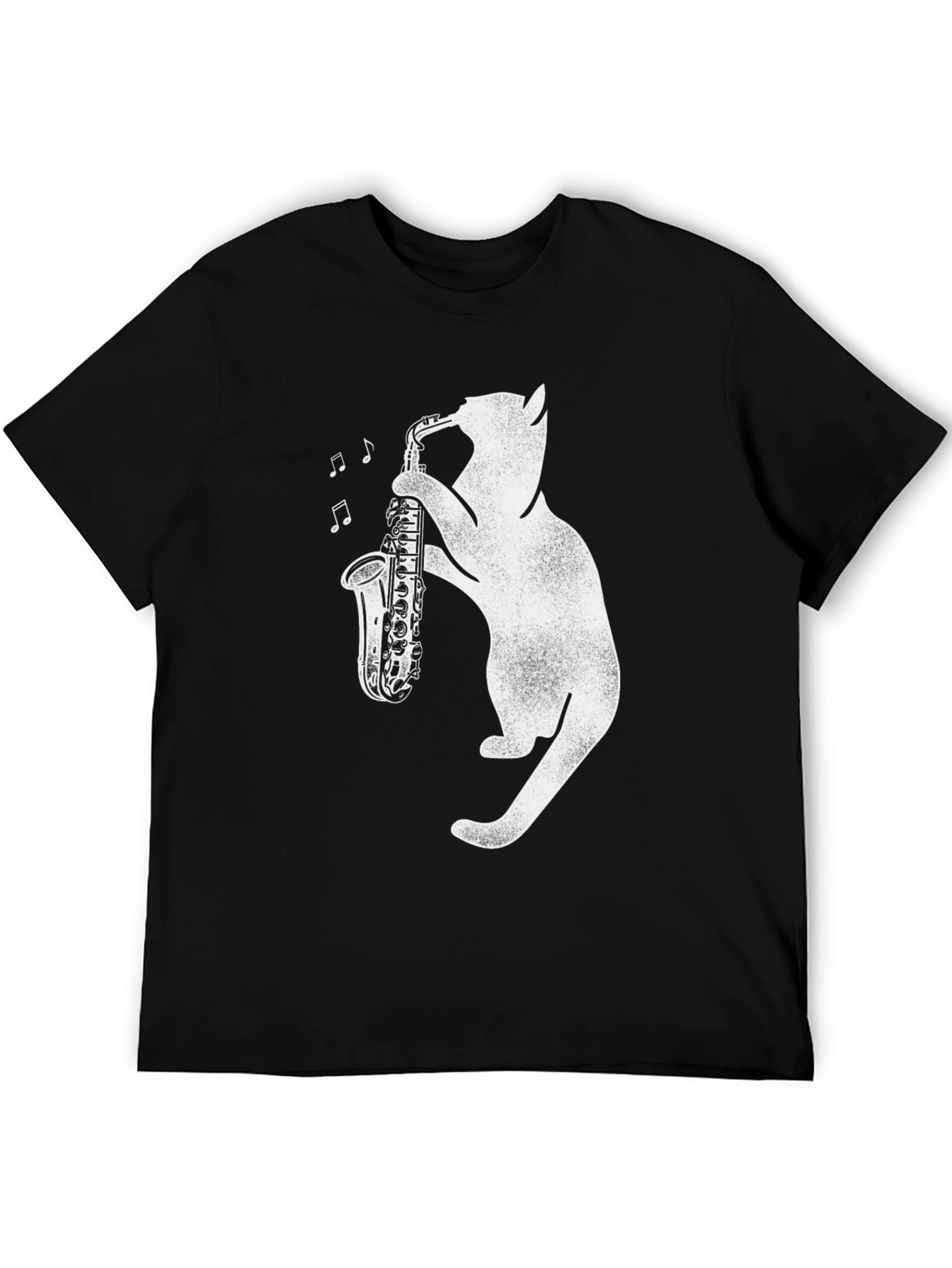 Black Cat Saxophone T-Shirt: Cool Music Lover Tee view 5