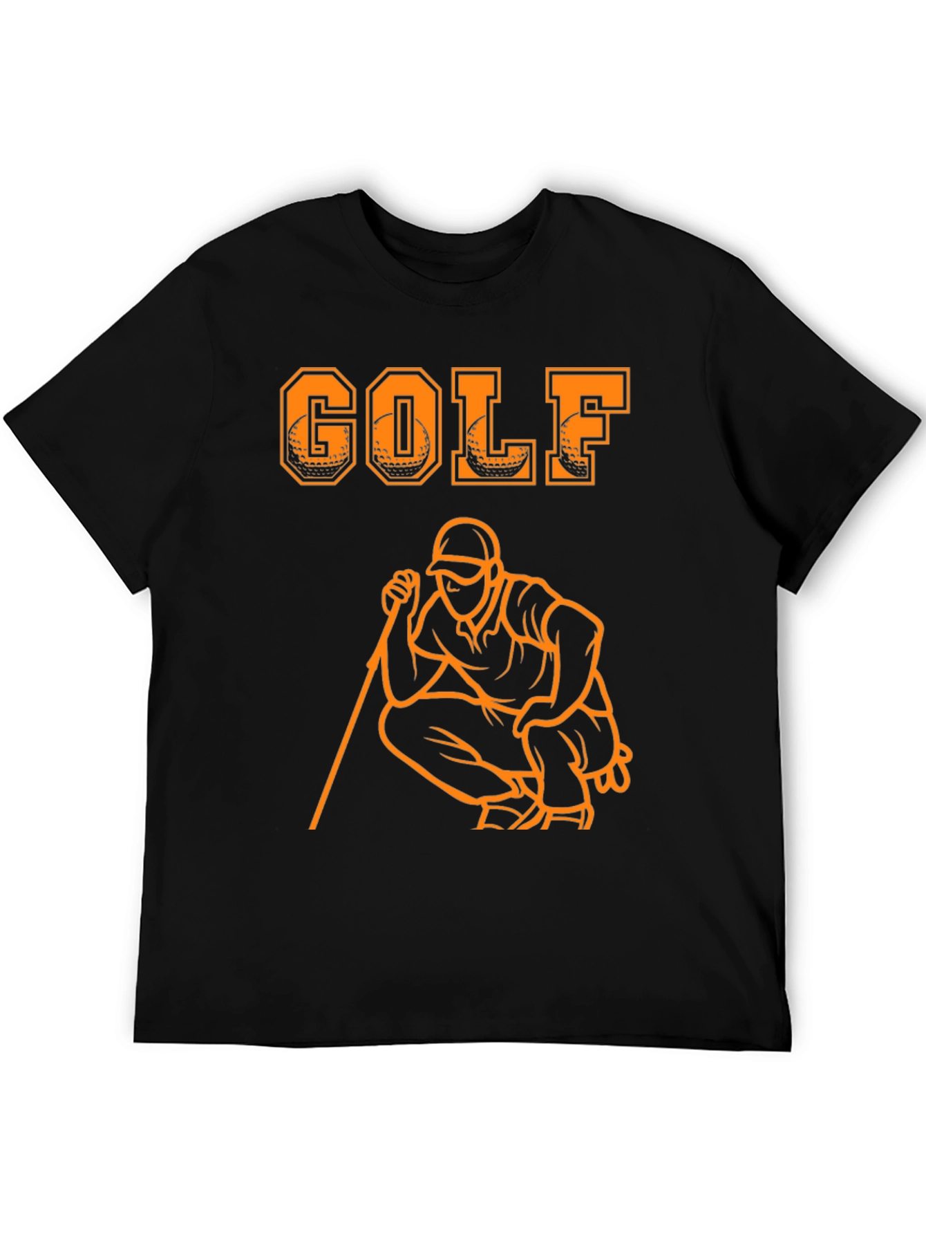 Black Golf Graphic T-Shirt - Sporty Casual Tee view 5