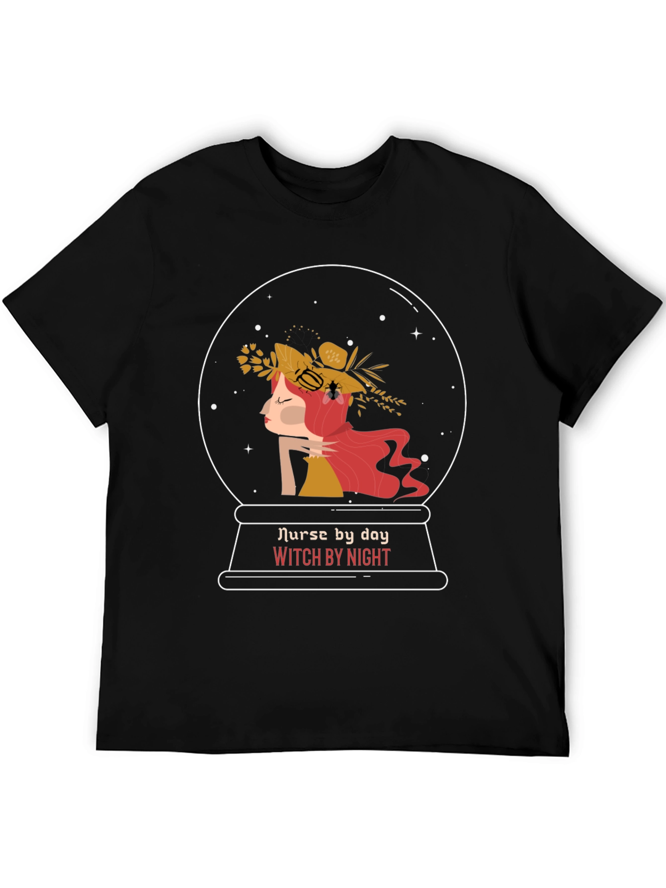 Black Nurse by Day Witch by Night Graphic T-Shirt view 5