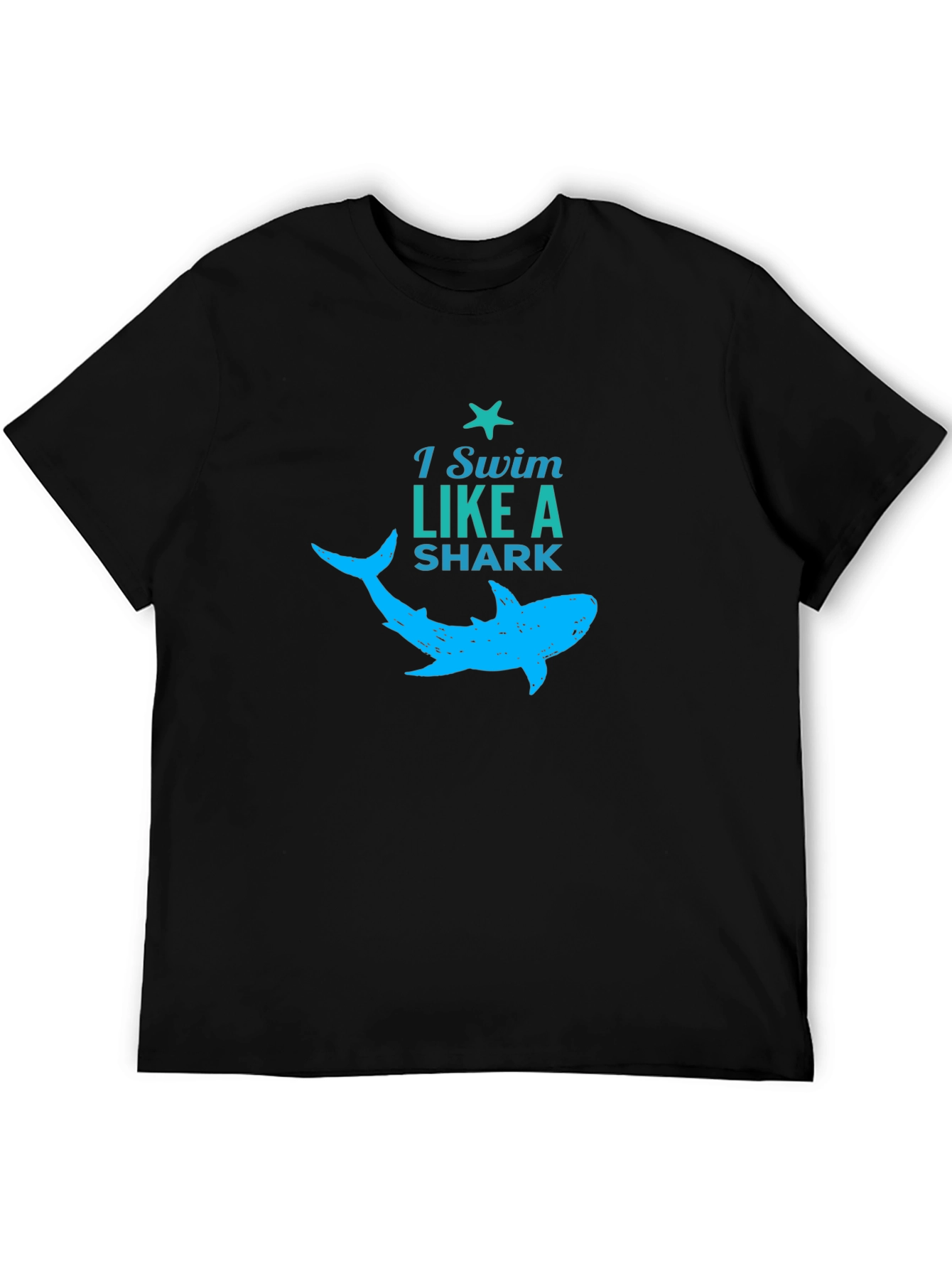 Black I Swim Like a Shark Graphic Tee view 5