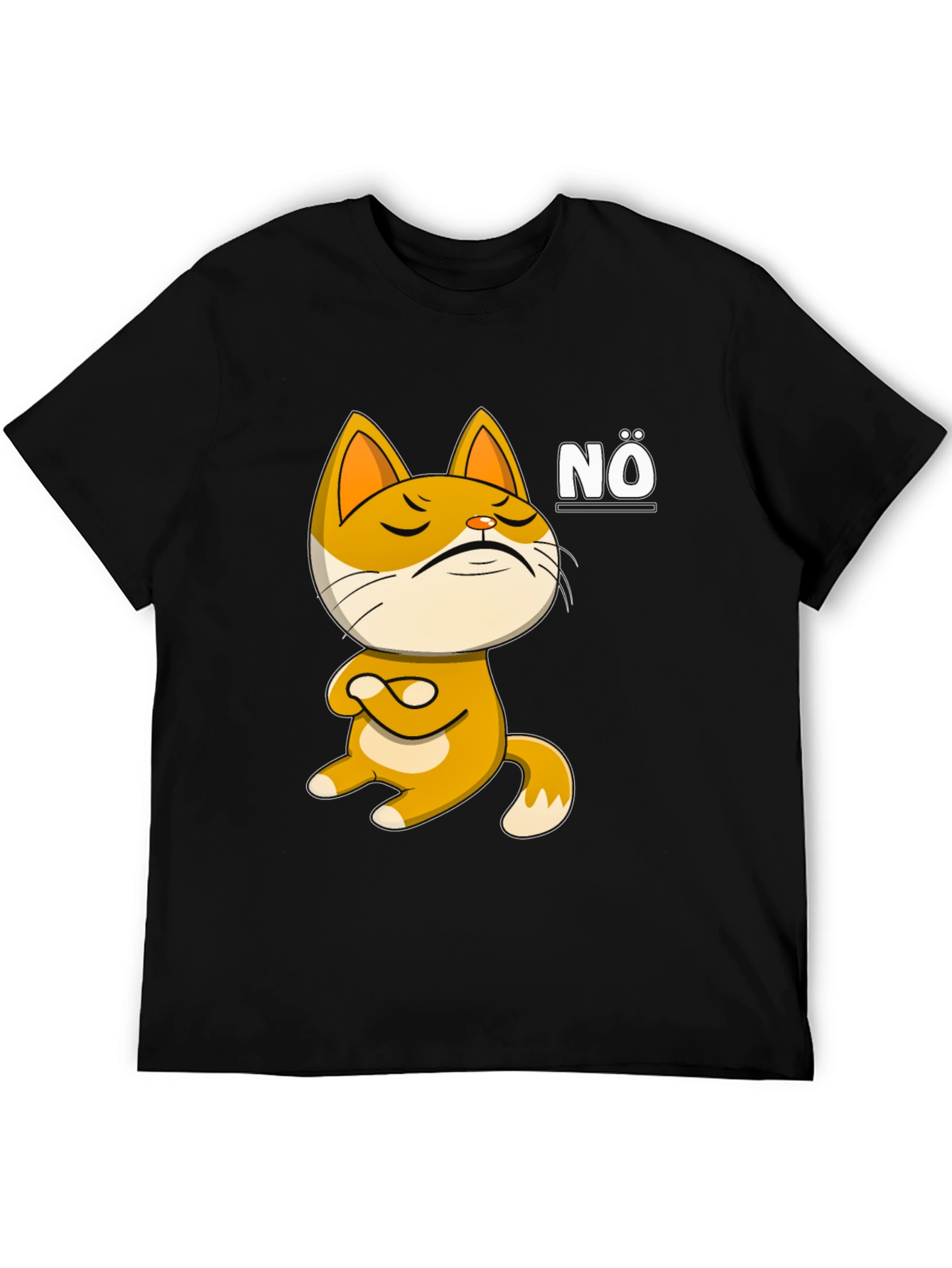 Black Nö Cat Graphic T-Shirt: Men's Black Tee view 5