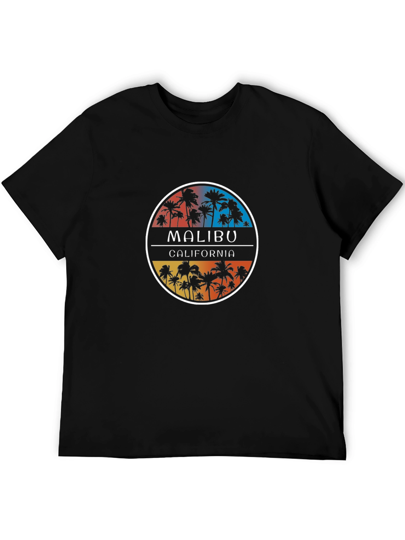 Black Malibu California Palm Tree Graphic T-Shirt view 5