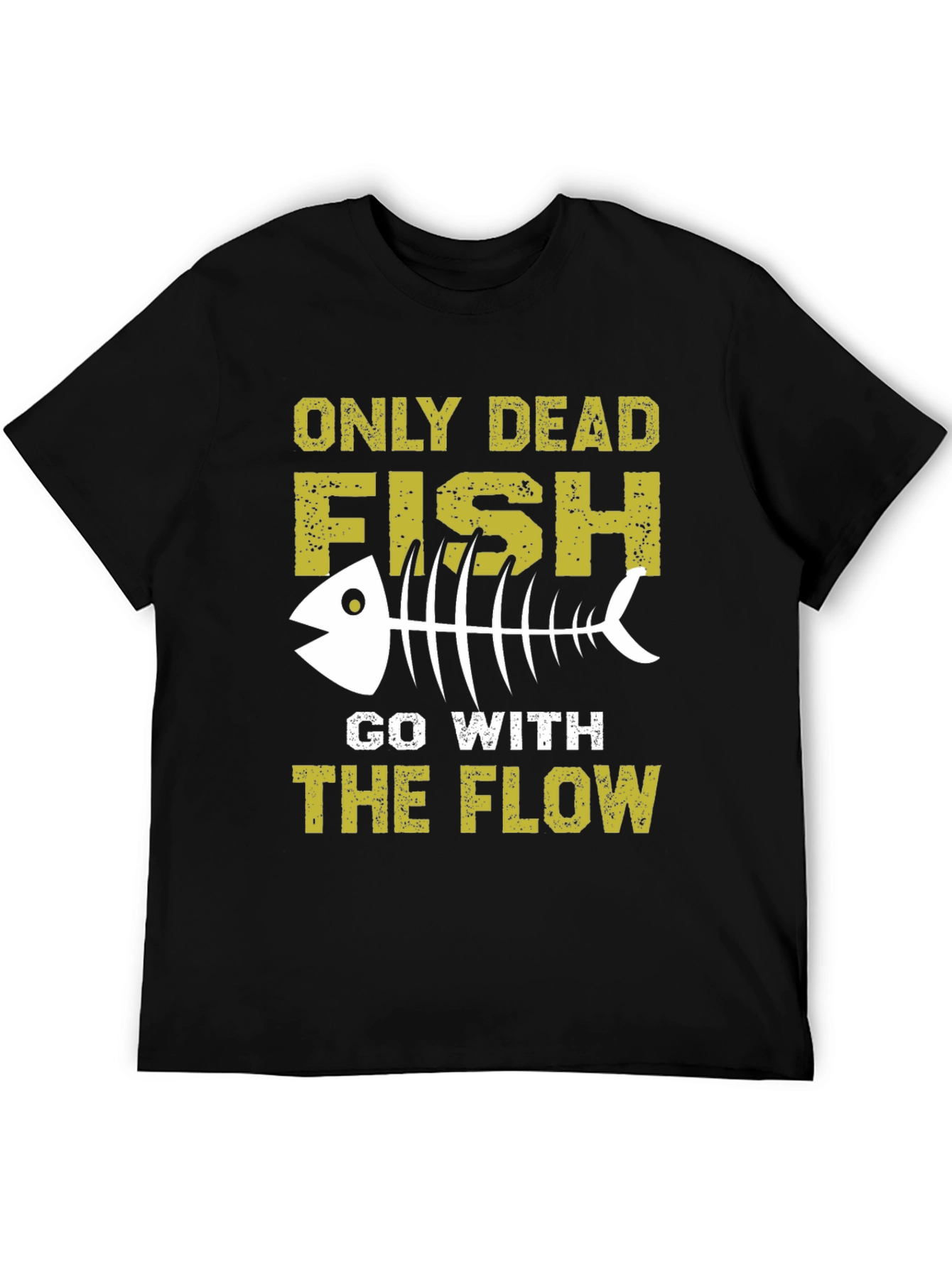 Black Only Dead Fish T-Shirt - Go with the Flow Tee view 5