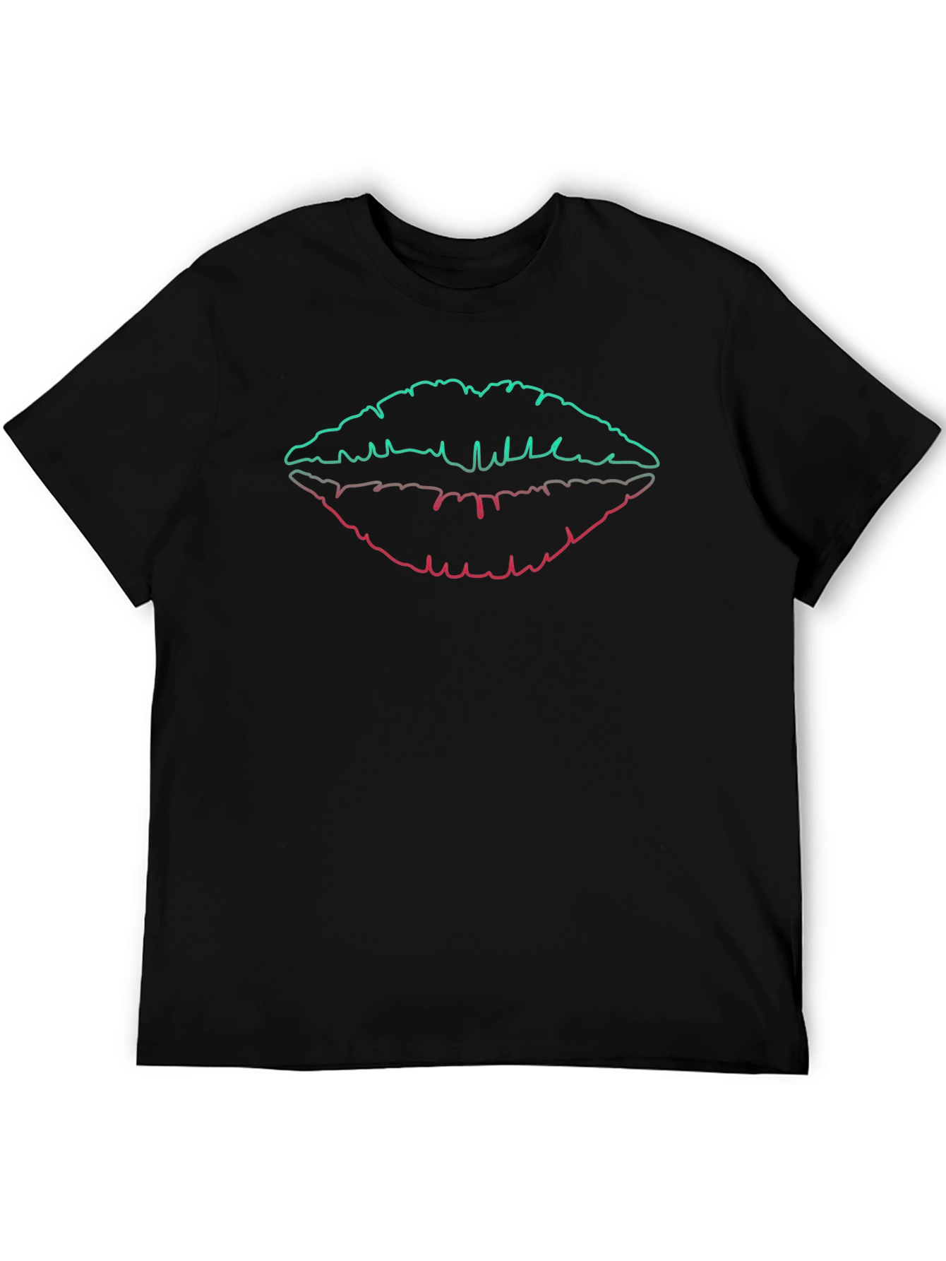 Black Neon Lips Graphic Tee - Cool & Trendy Design view 5
