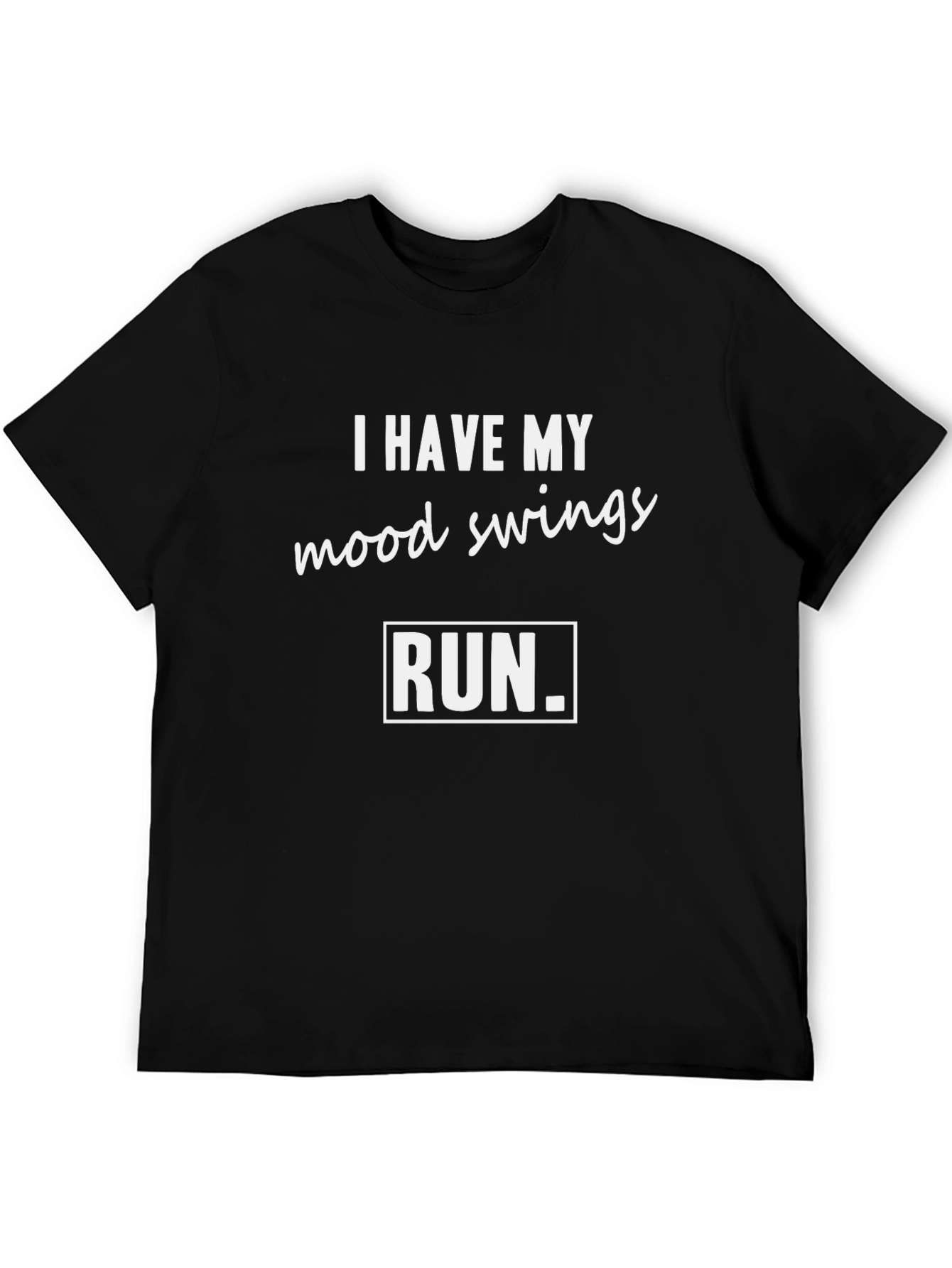 Black Mood Swings Run Funny Graphic Tee view 5