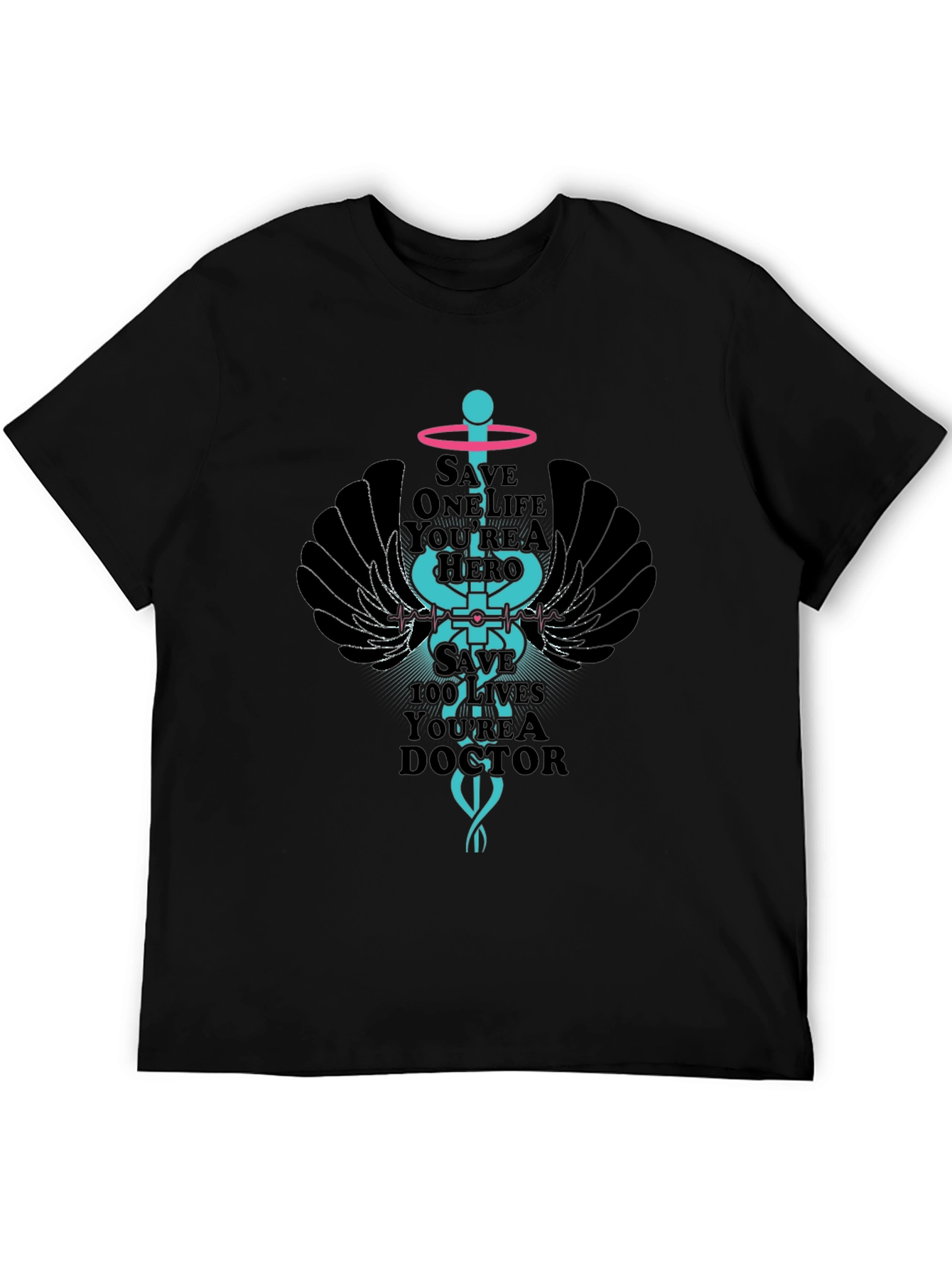 Black Hero Doctor Graphic T-Shirt view 5