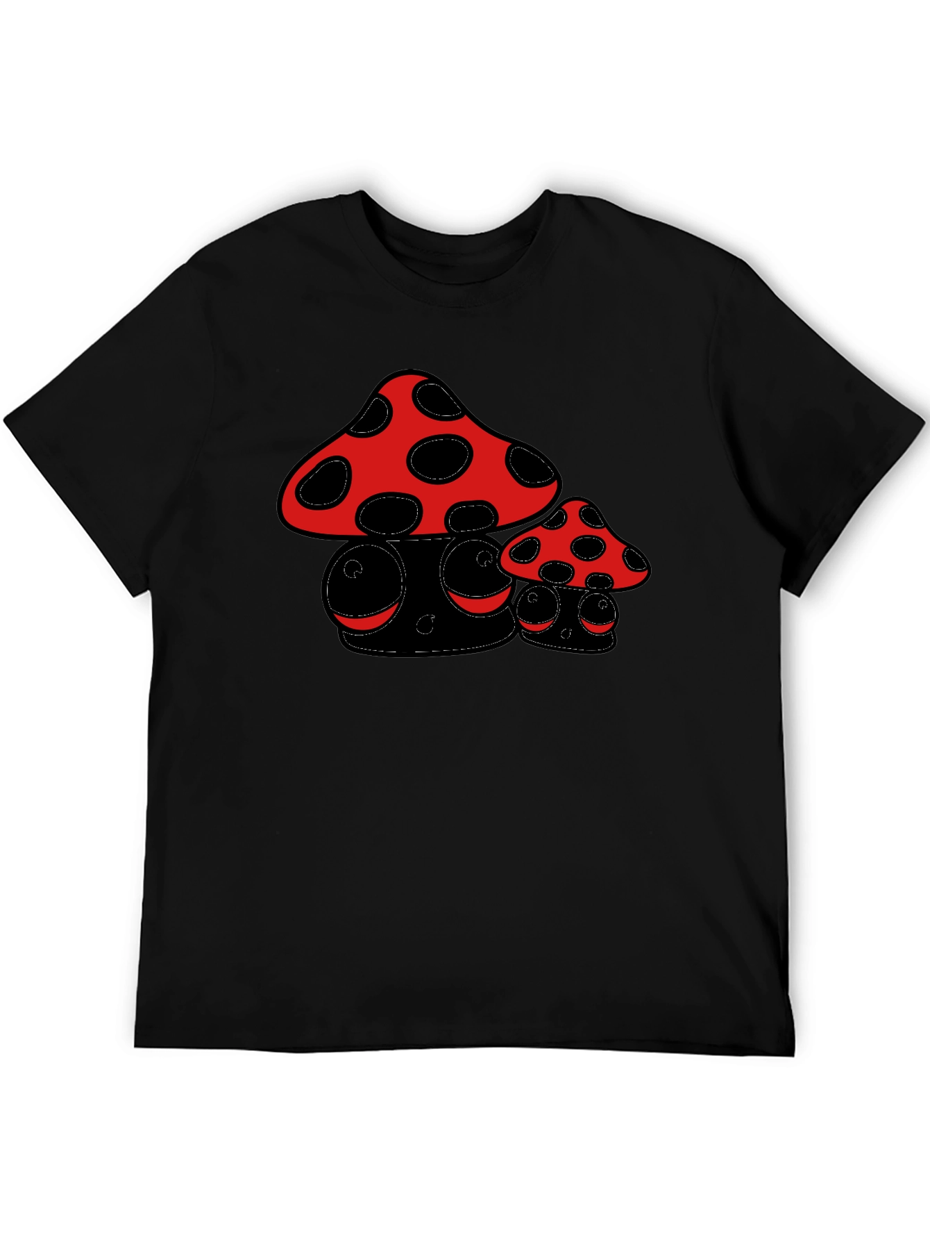 Black Funky Mushroom Graphic Tee view 5