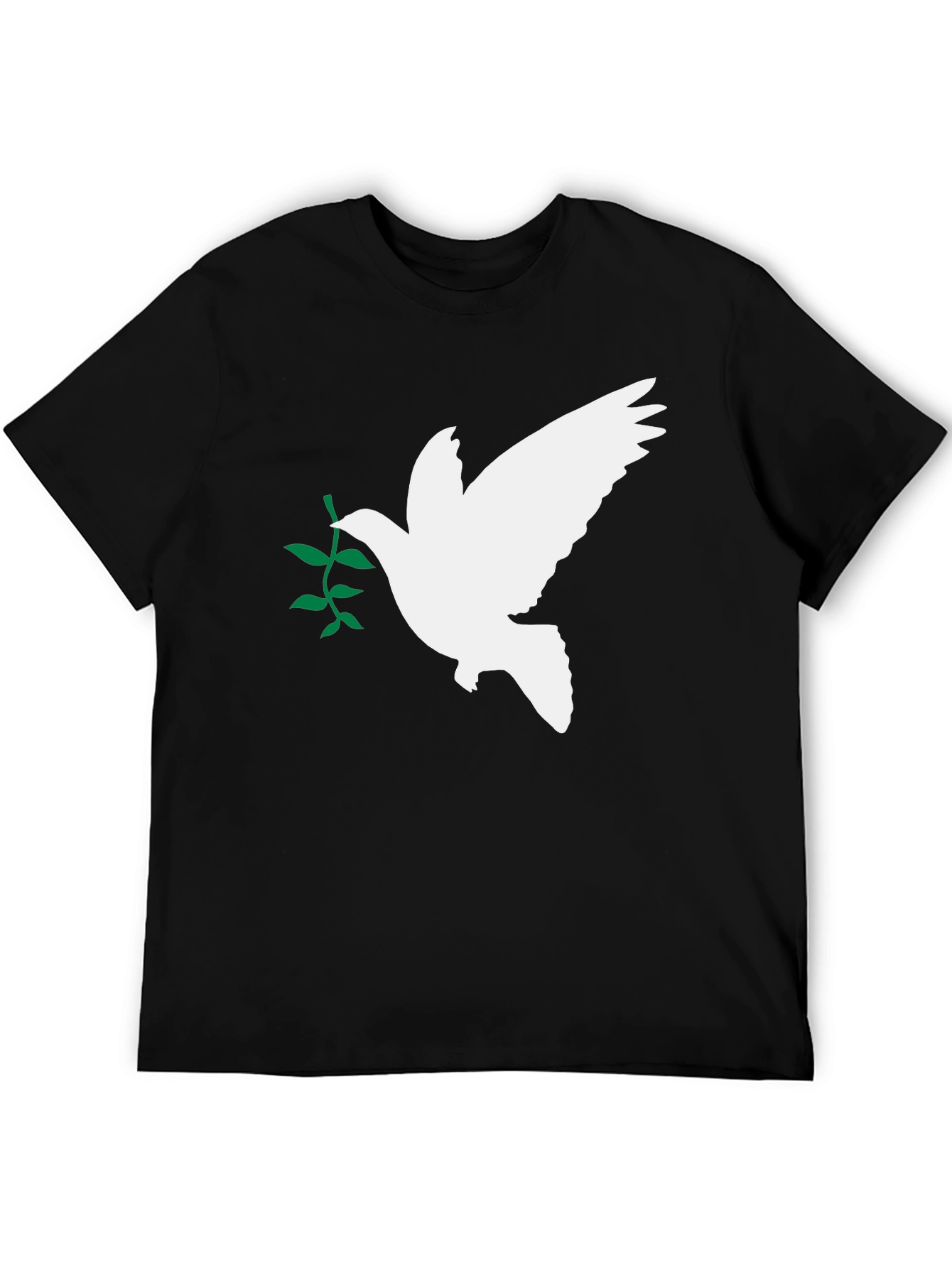 Black Peace Dove Olive Branch Black T-Shirt view 5