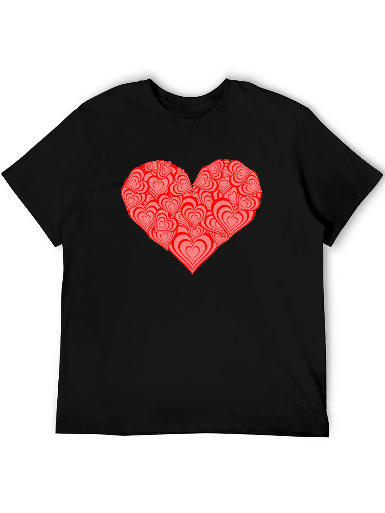 Black Heart Print Black T-Shirt view 5
