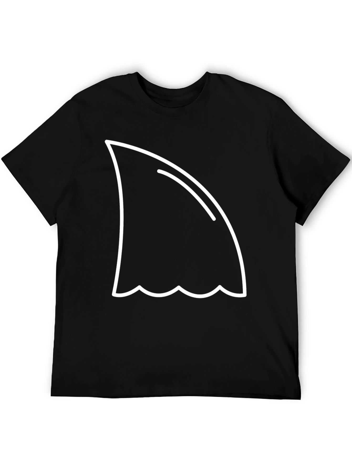 Black Shark Fin Graphic Tee - Black Cotton T-Shirt view 5