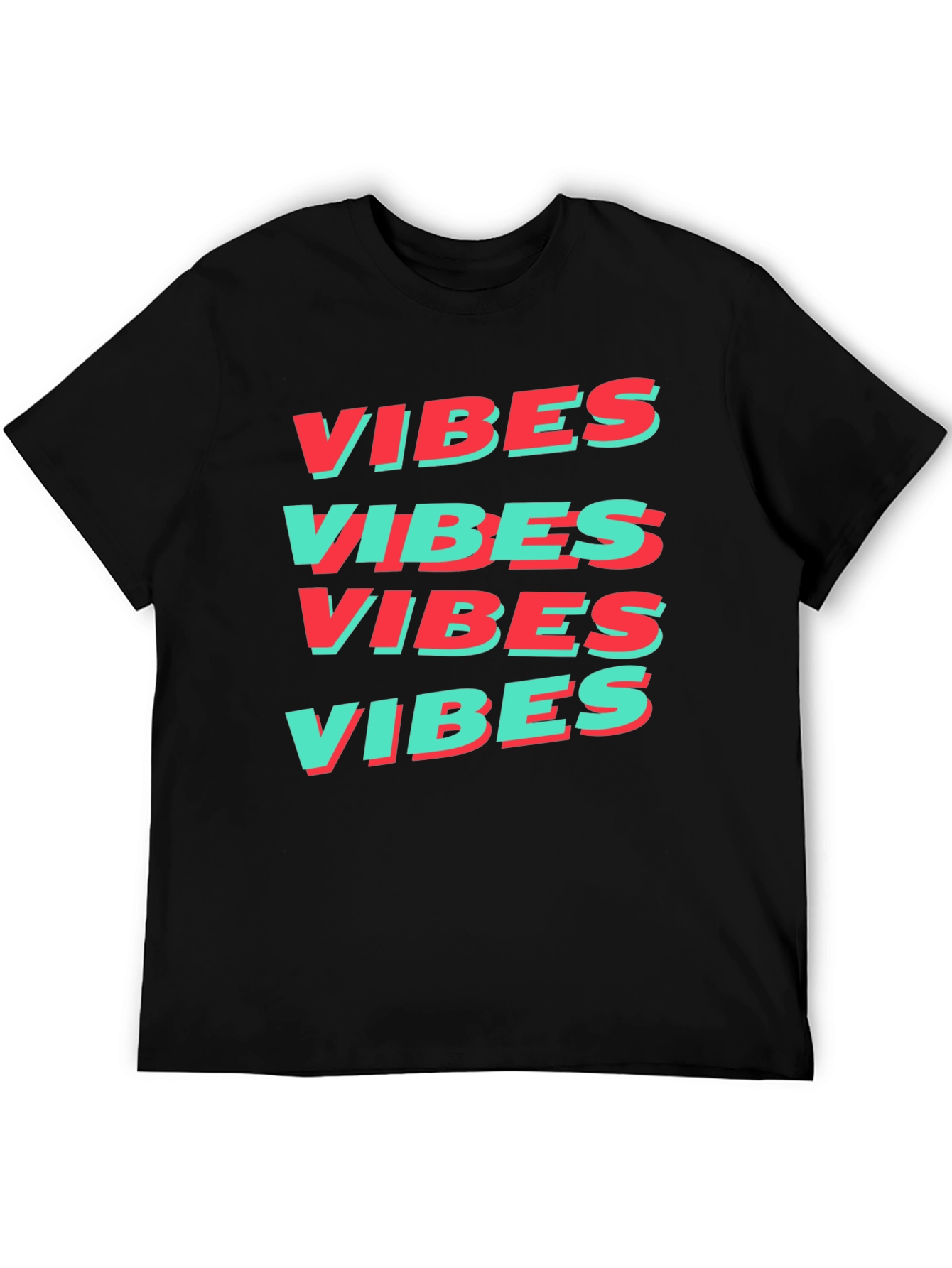 Black Retro VIBES Graphic Print Tee view 5